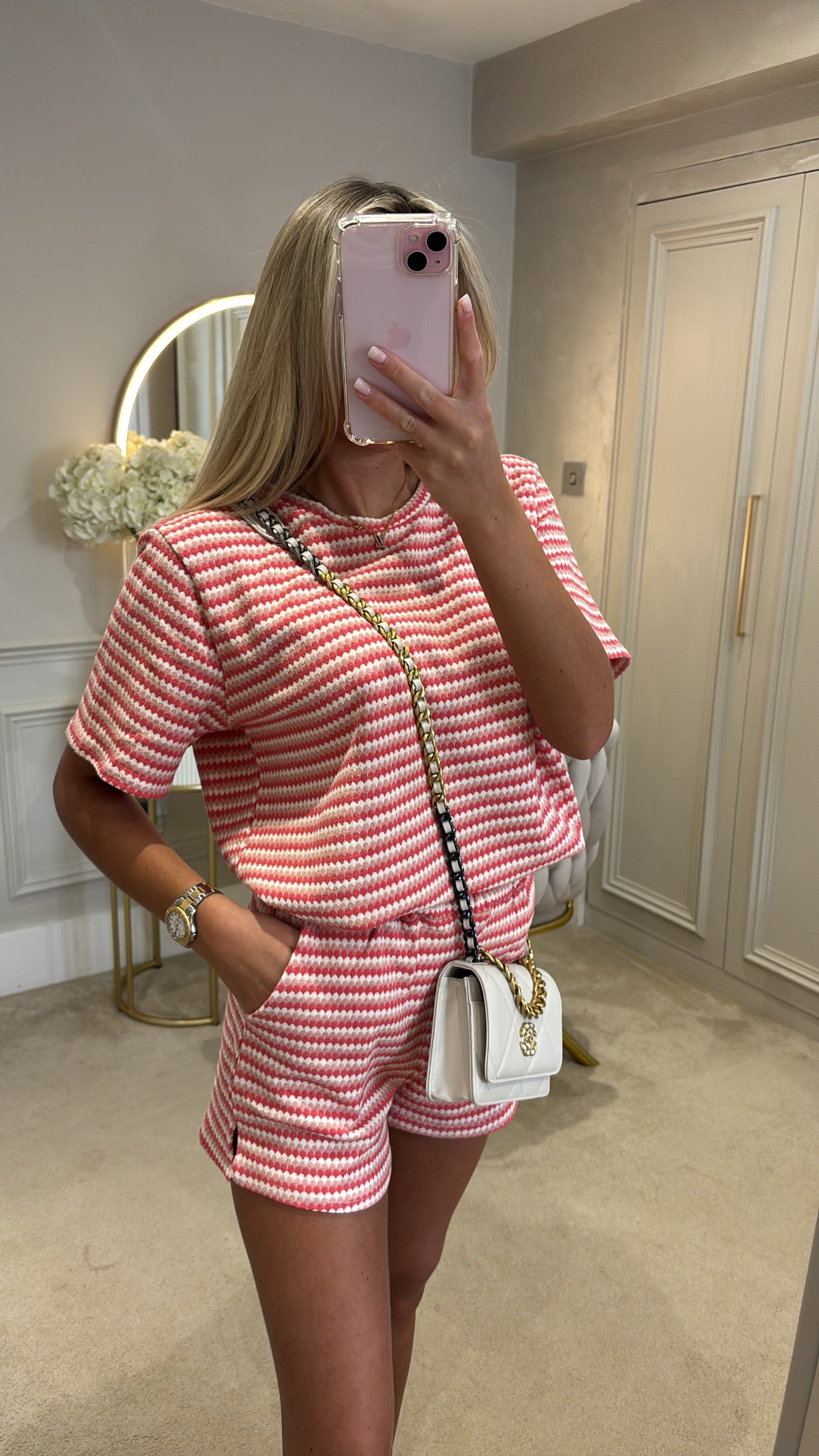 Multi colour t shirt short set