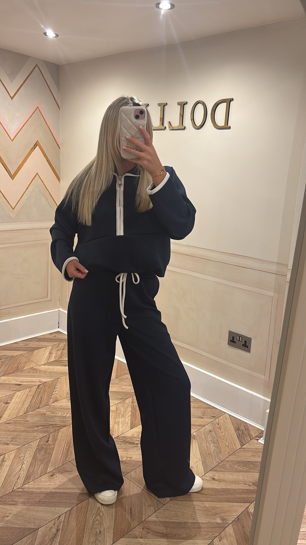 Quarter zip flared lounge set