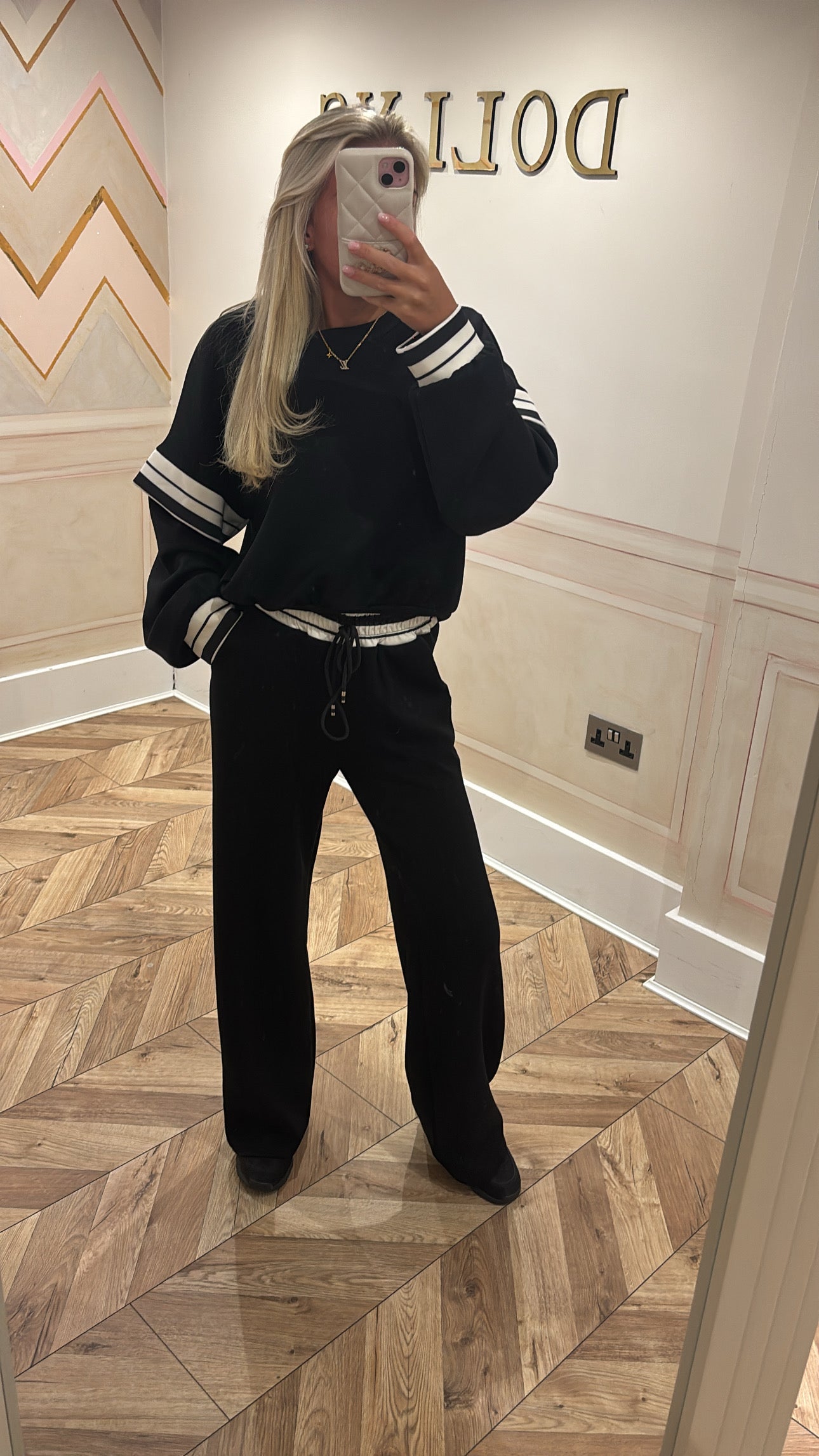 Stripe flared lounge set