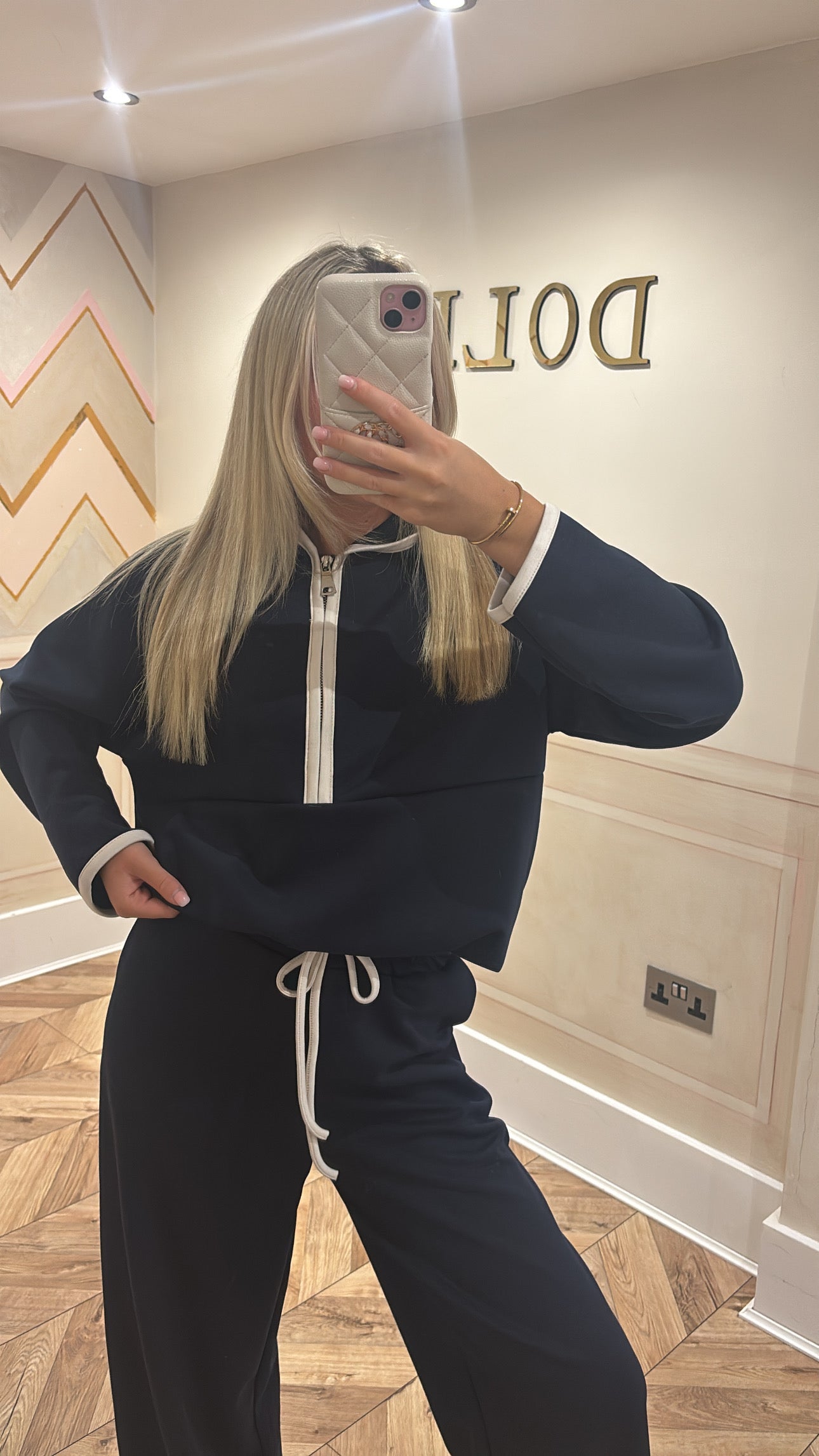 Quarter zip flared lounge set