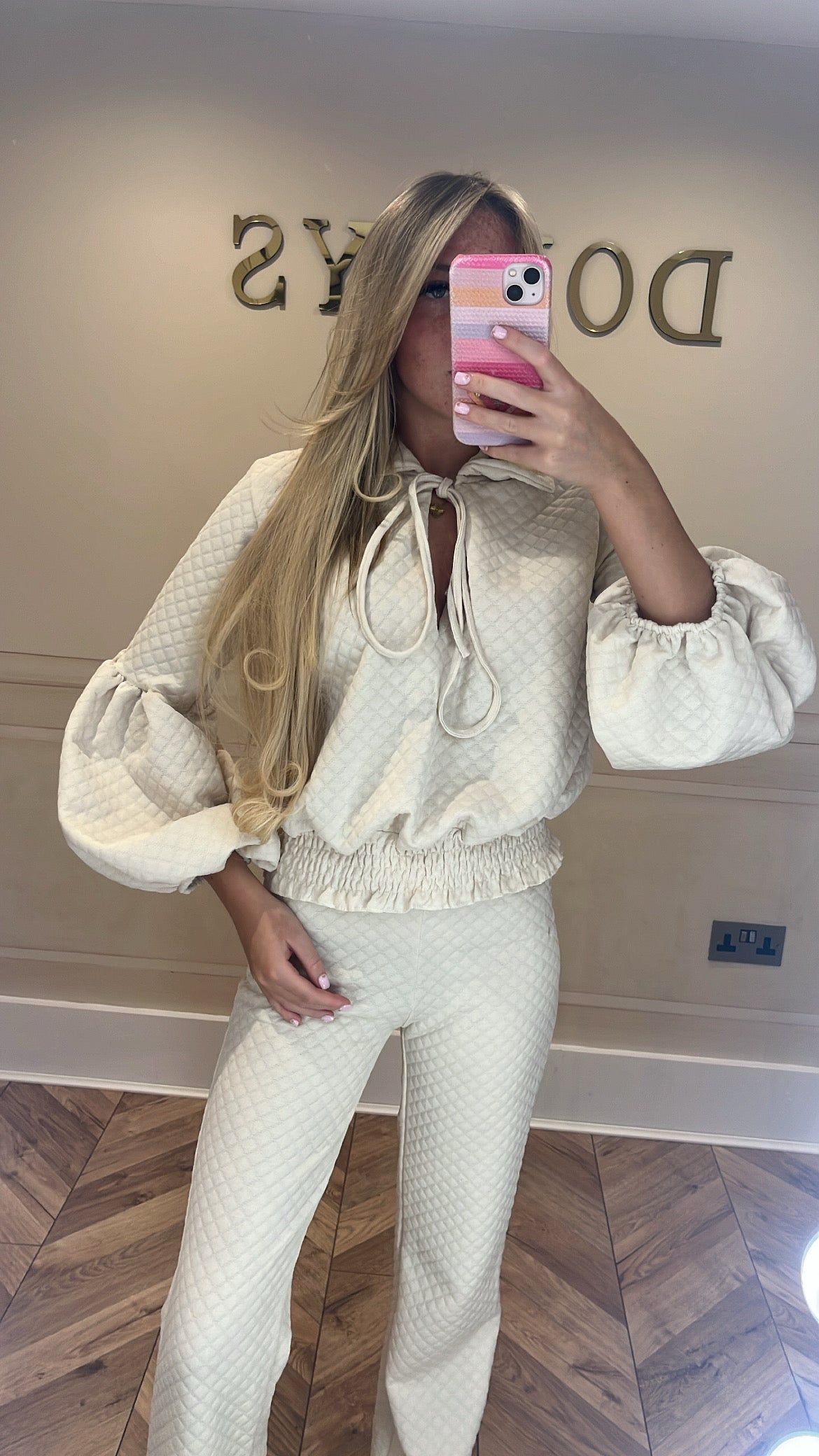 Quilted tie lounge set