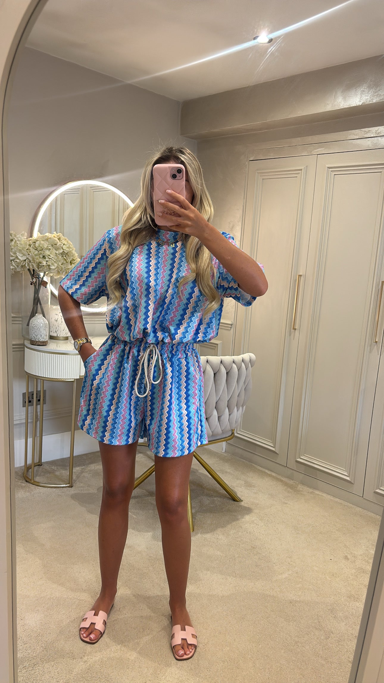 Zig zag ruched short set