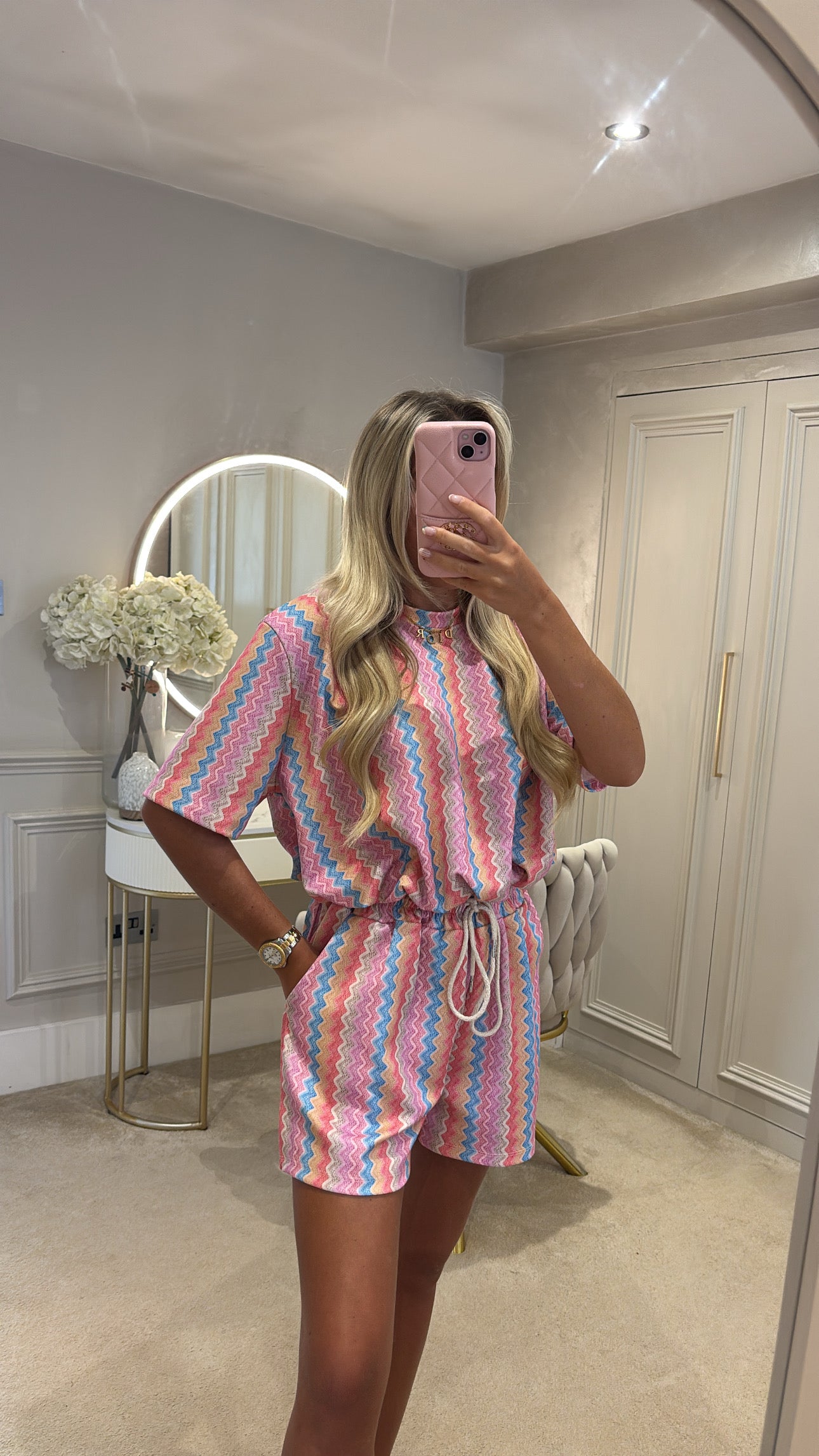 Zig zag ruched short set