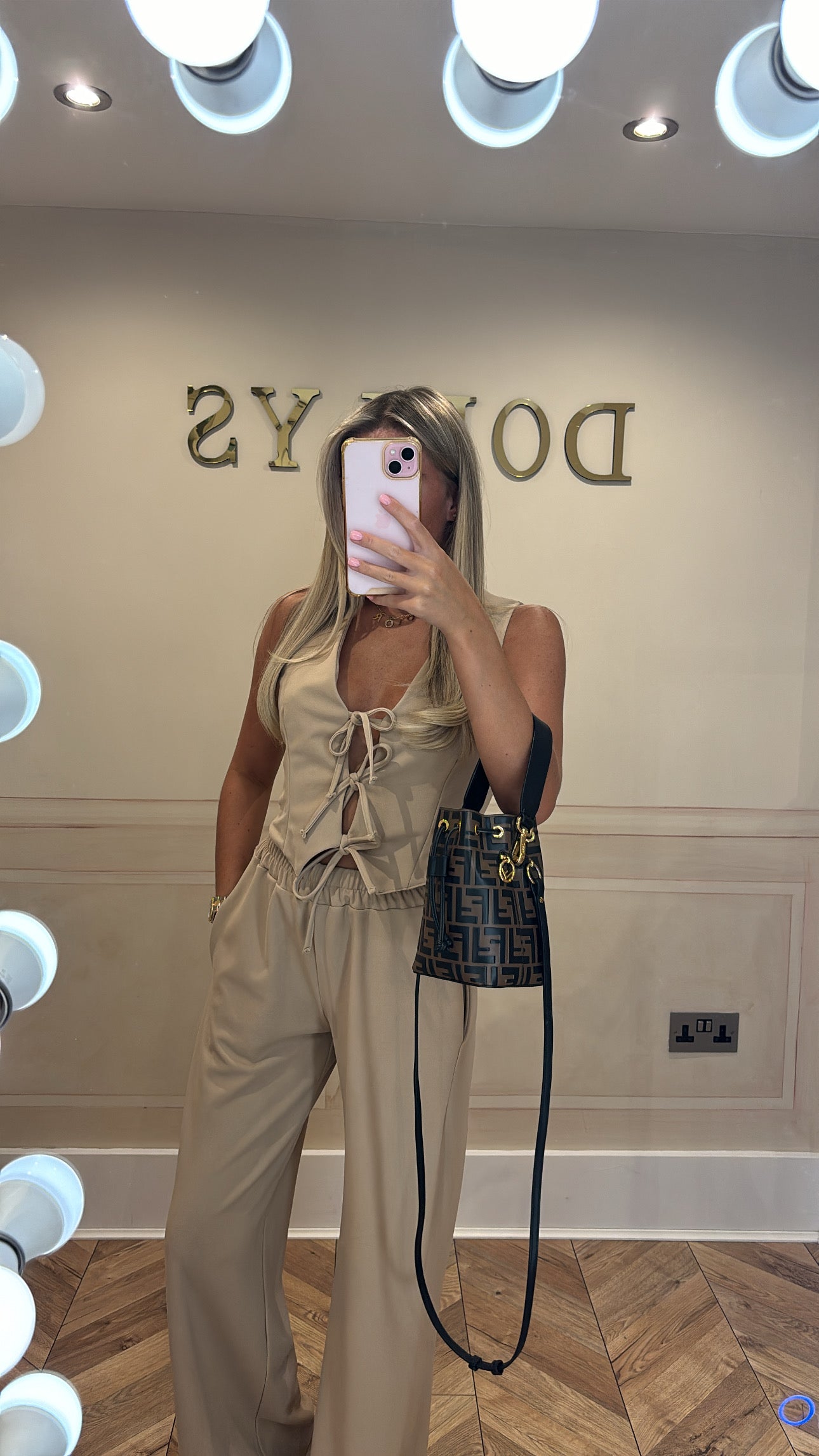 Tie waist coat lounge set