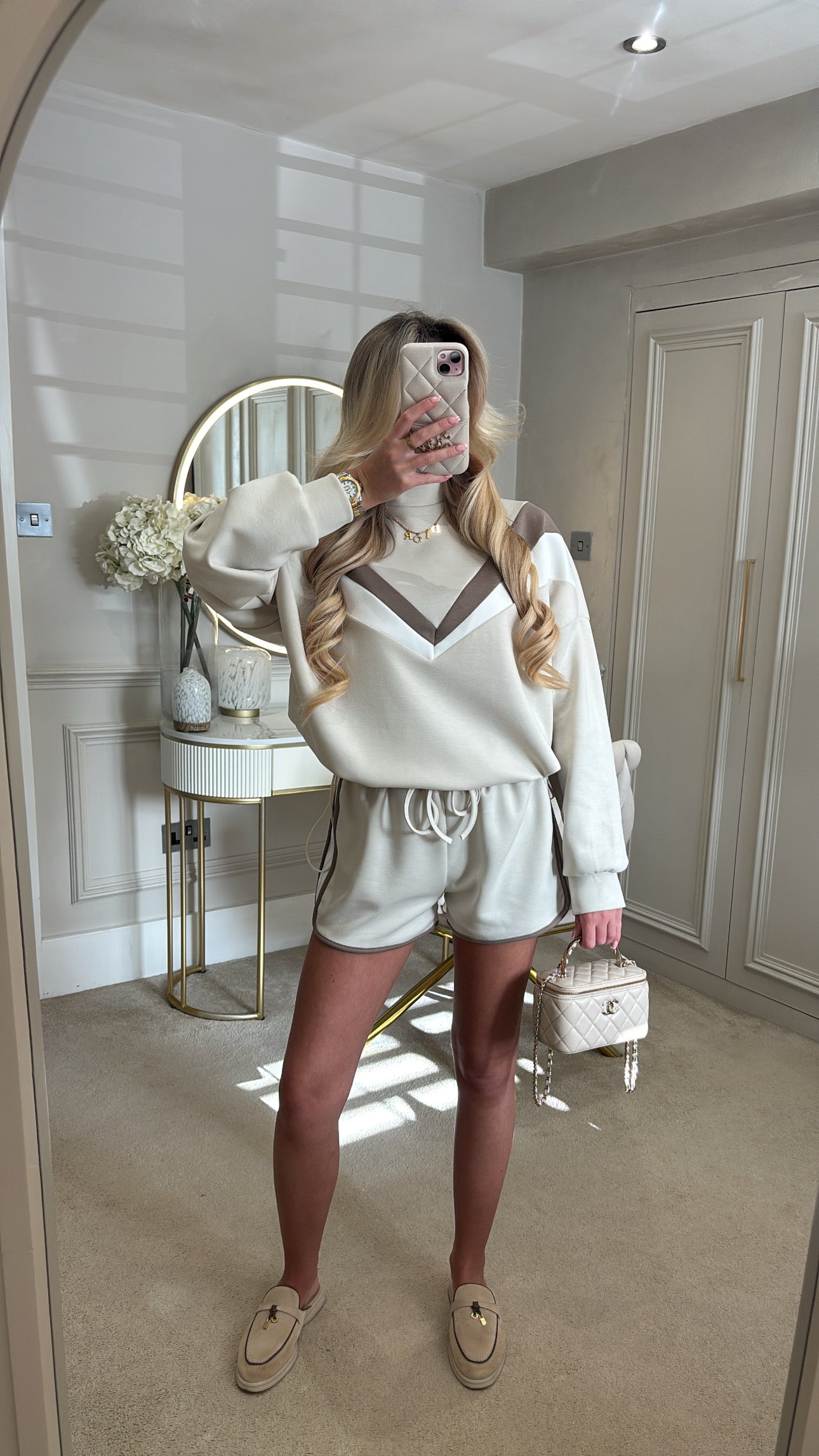 Stripe jumper short set
