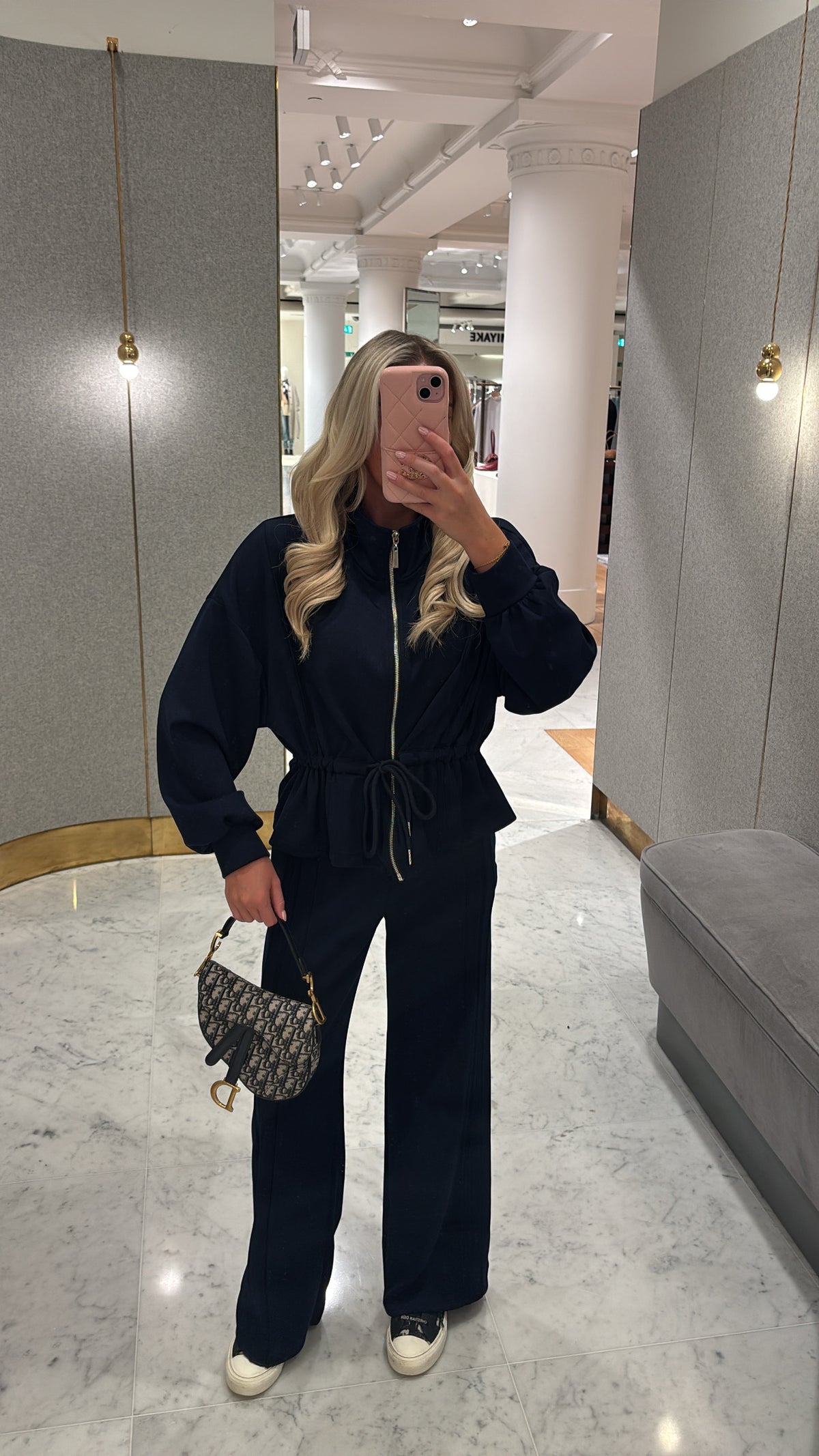 Tie waist peplum lounge set