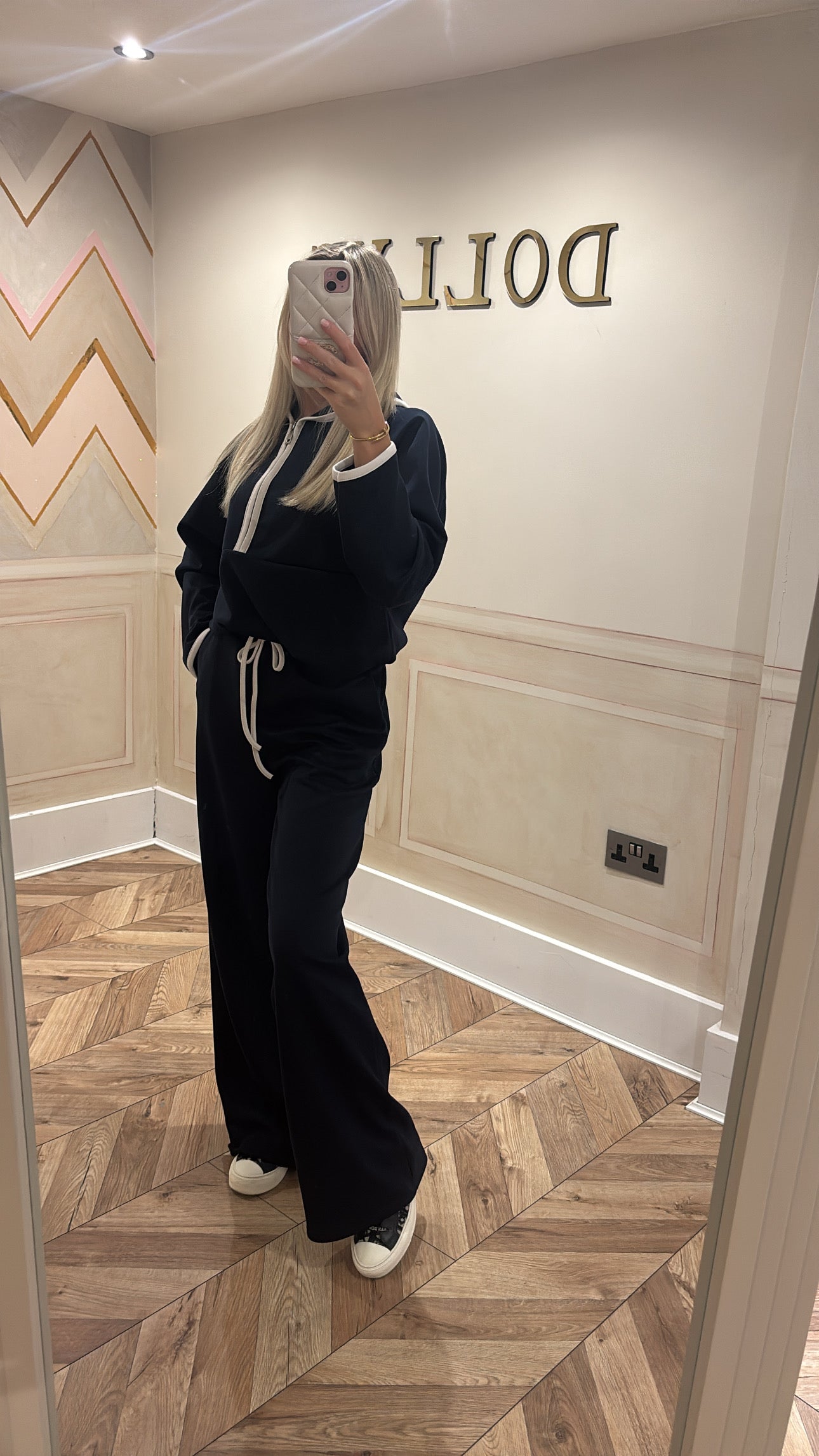 Quarter zip flared lounge set