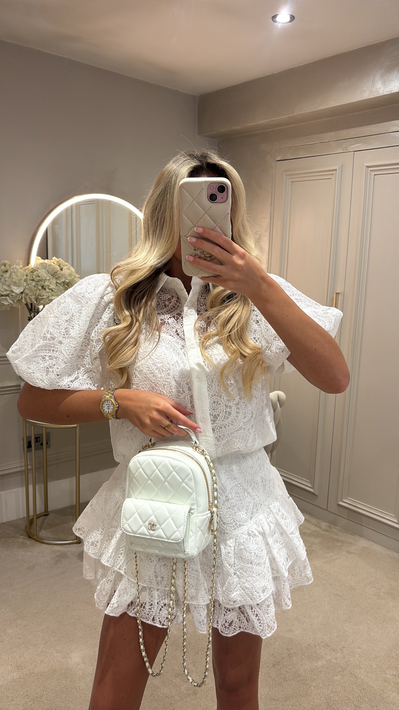 Puff shoulder skort co-ord