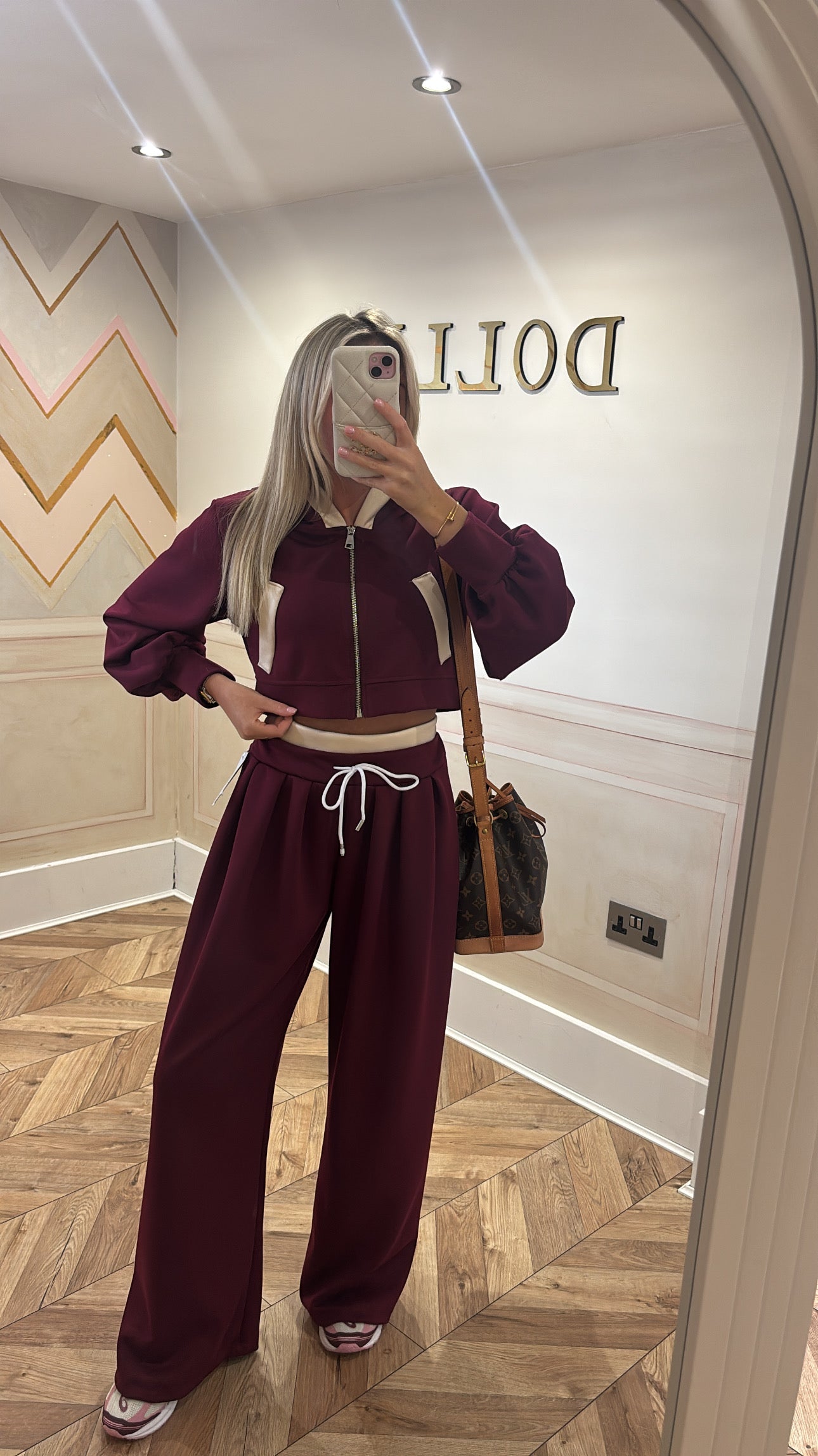 Hood pocket flared lounge set