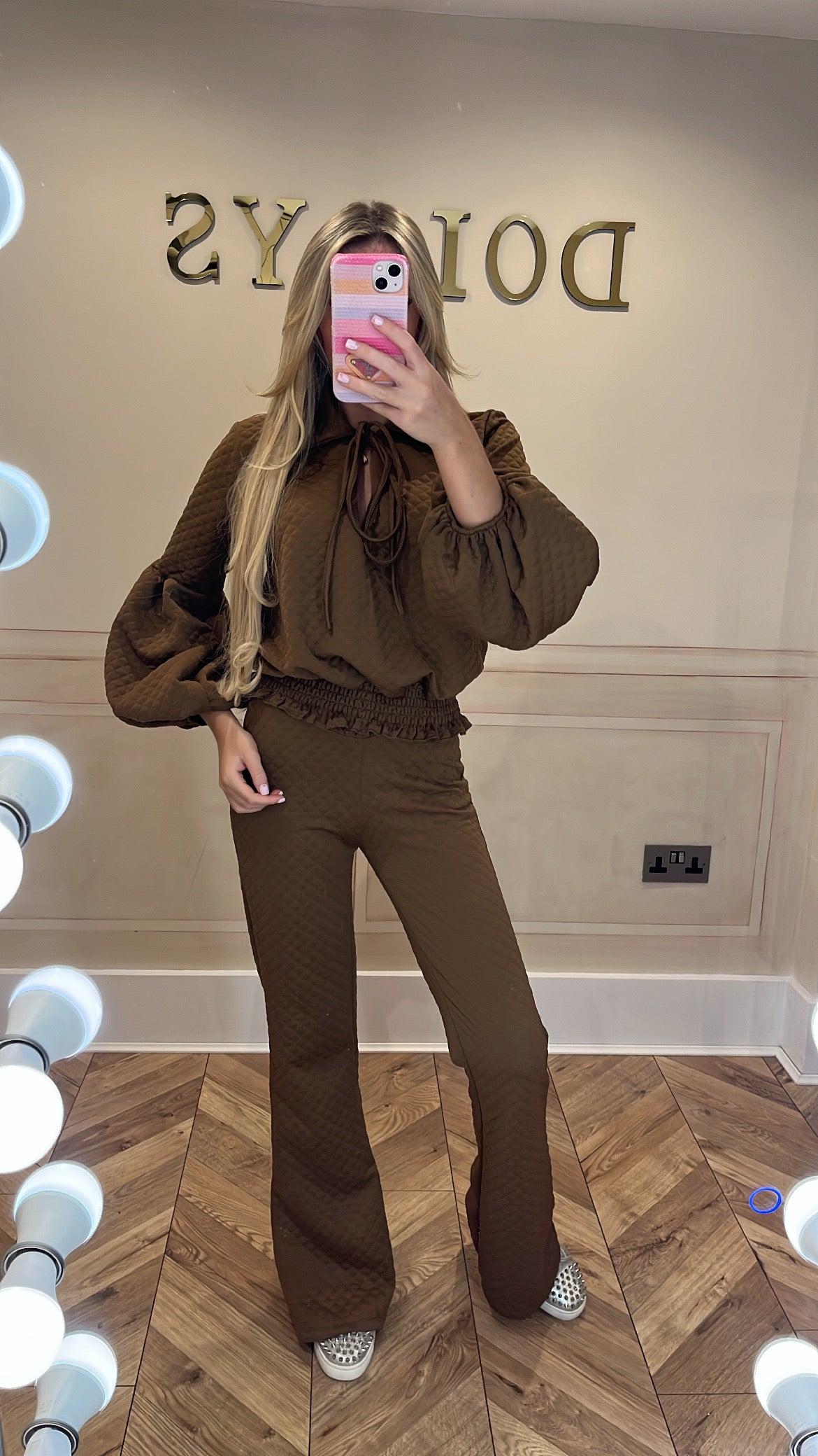 Quilted tie lounge set