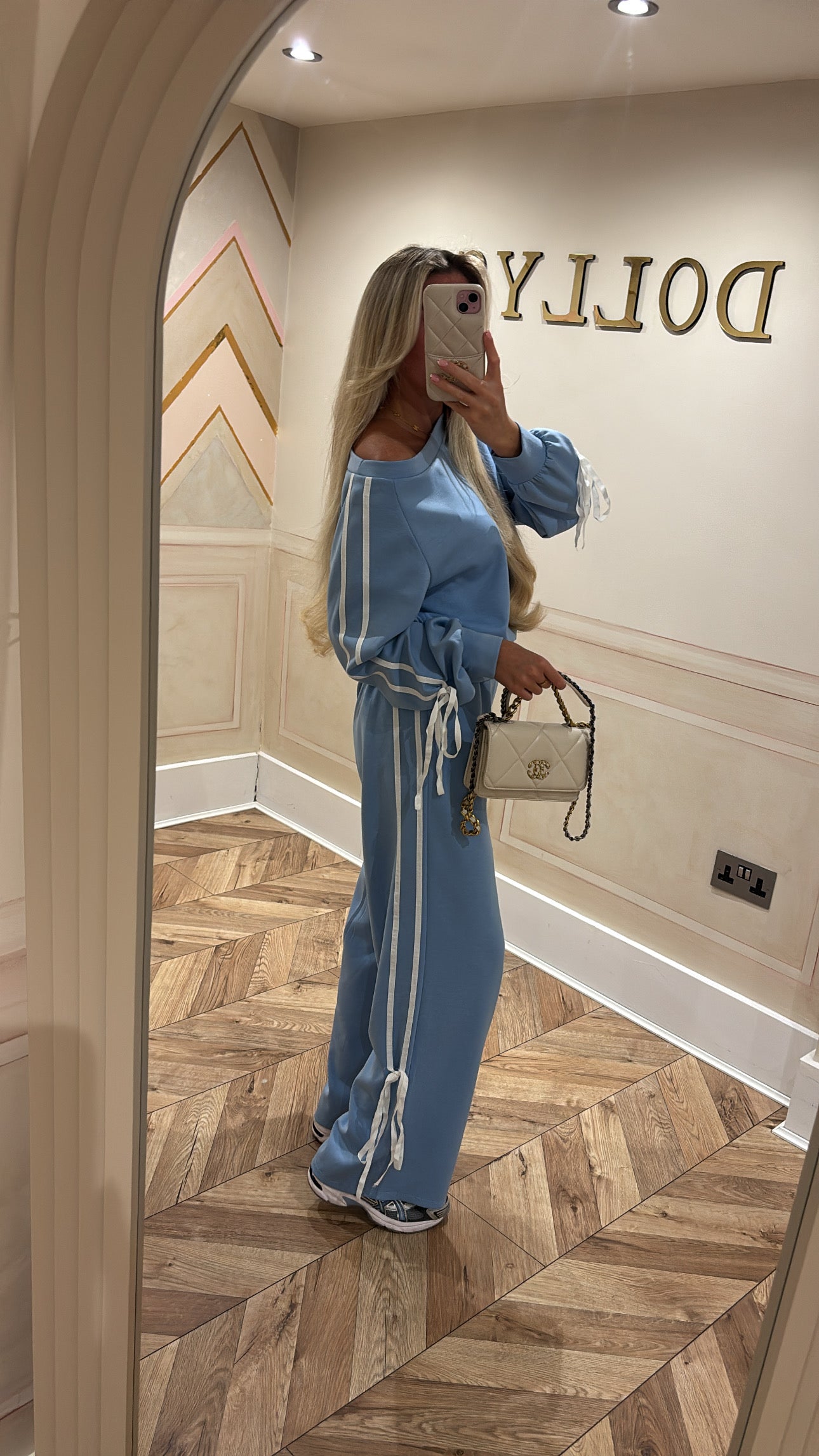 Off the shoulder bow lounge set
