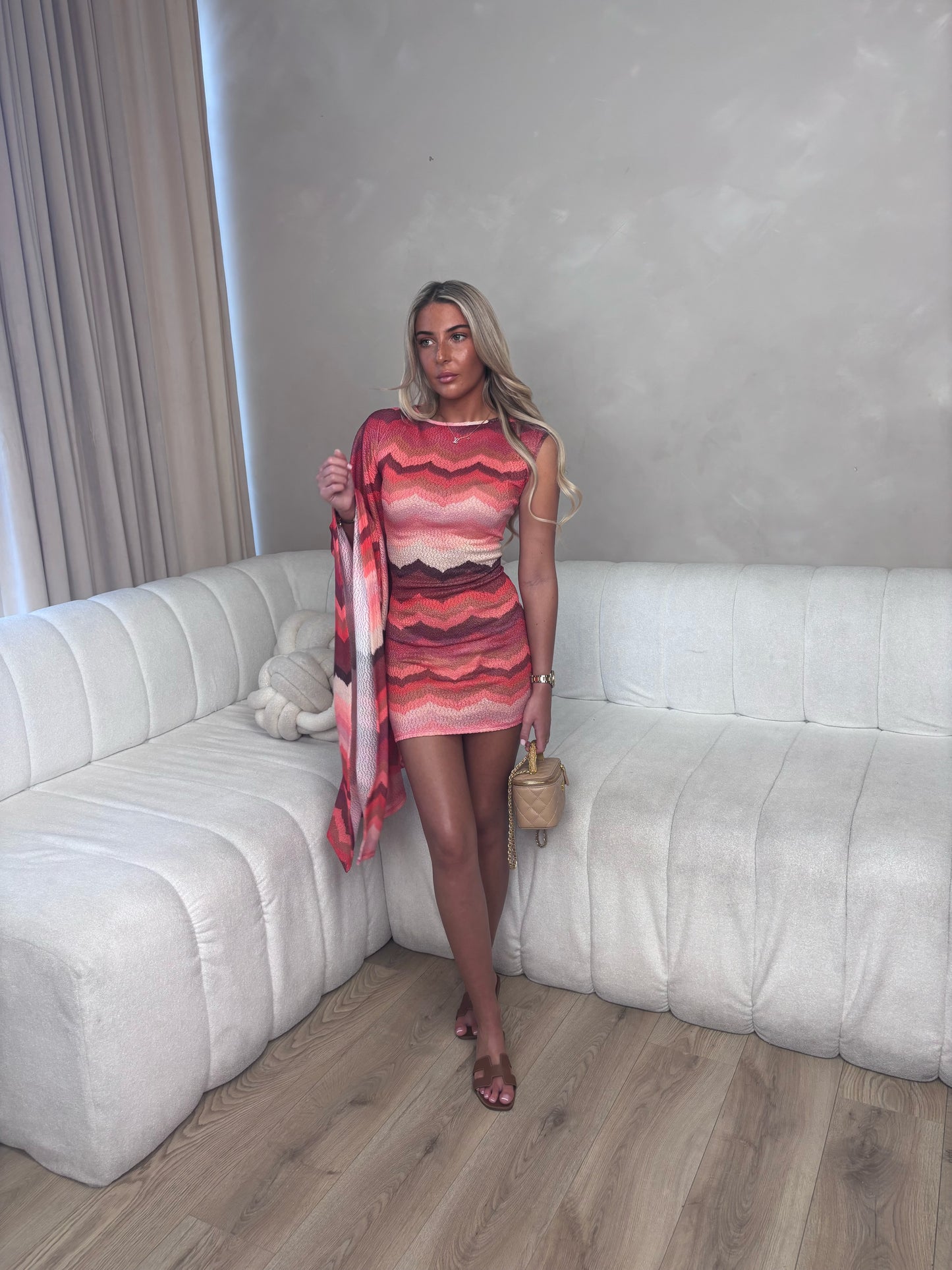Zig zag cape dress