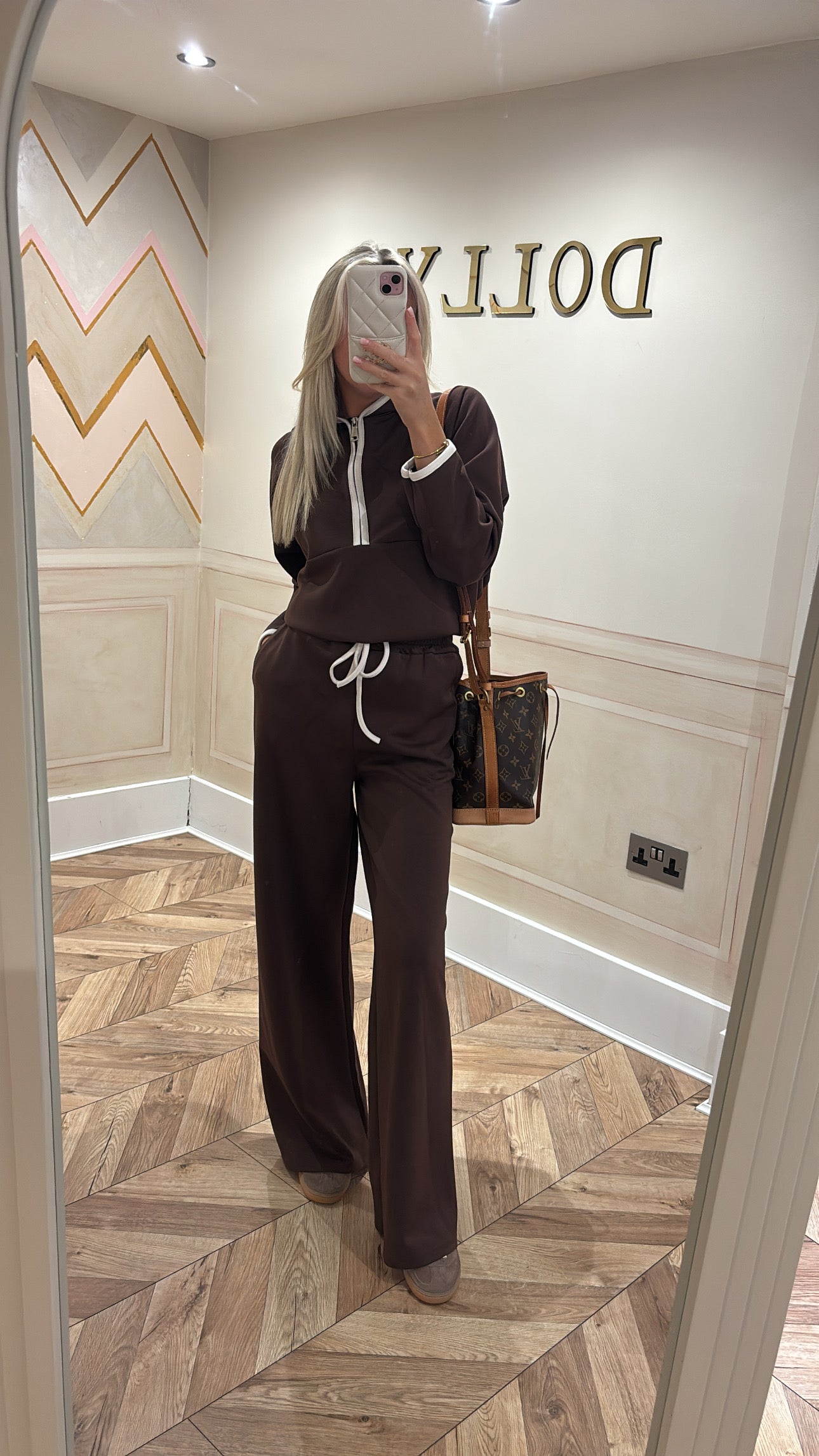 Quarter zip flared lounge set
