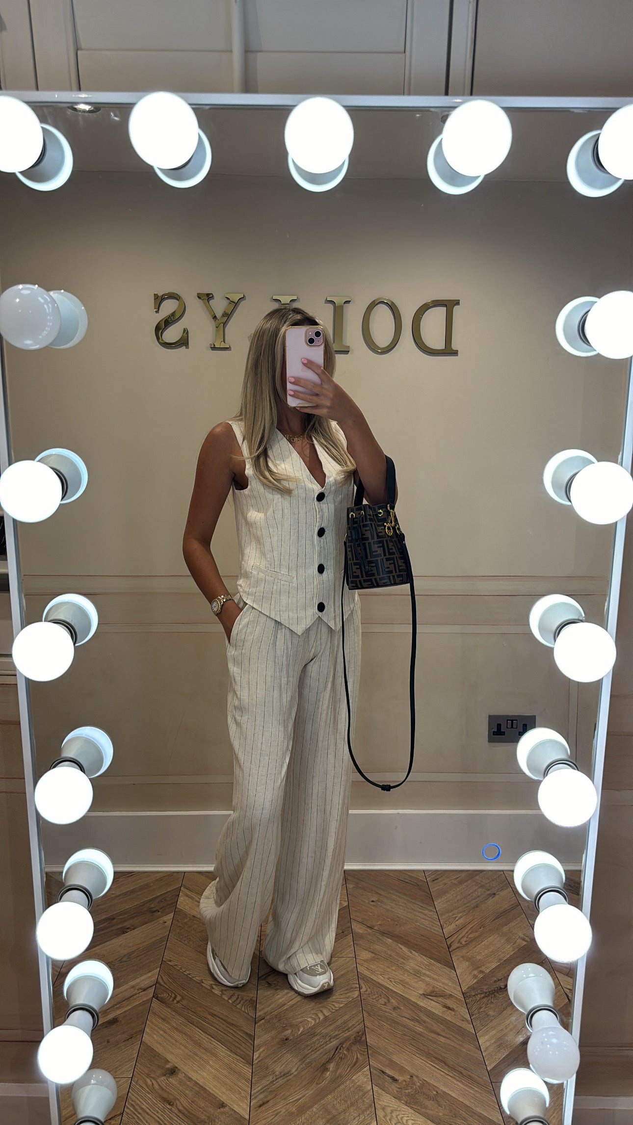 Pinstripe trouser suit