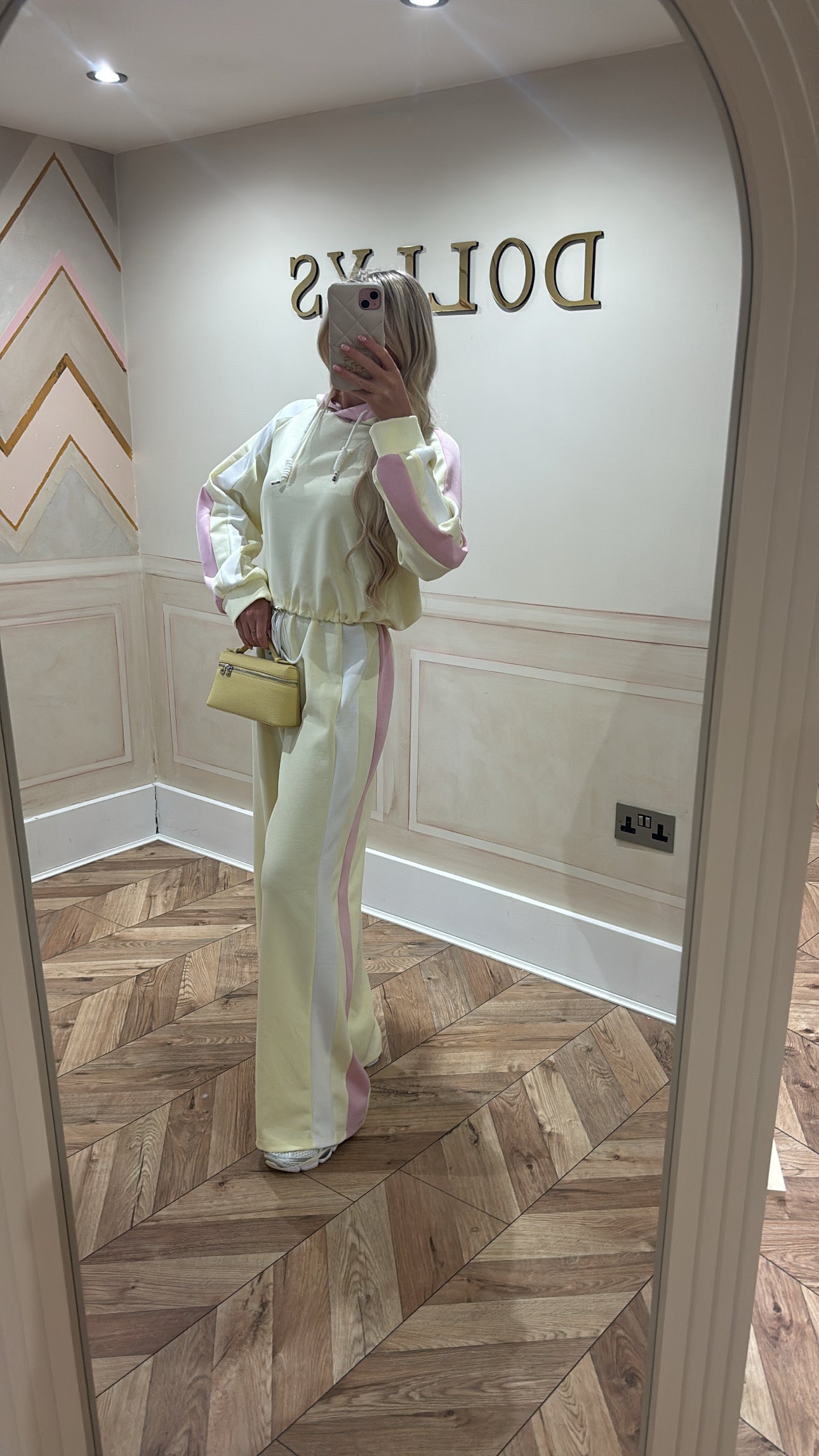 Stripe drawstring lounge set