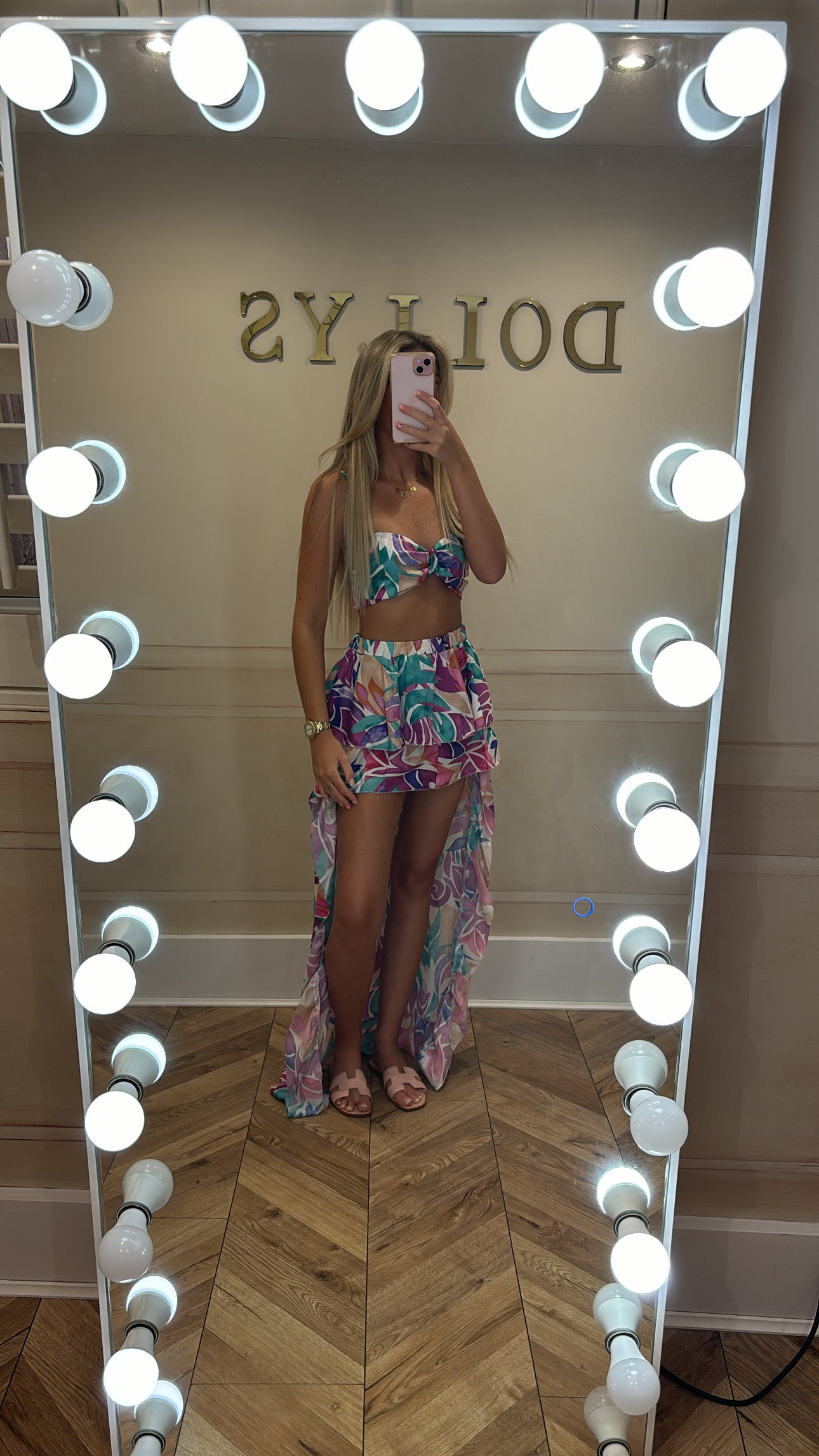 SALE Tropical bow skirt set