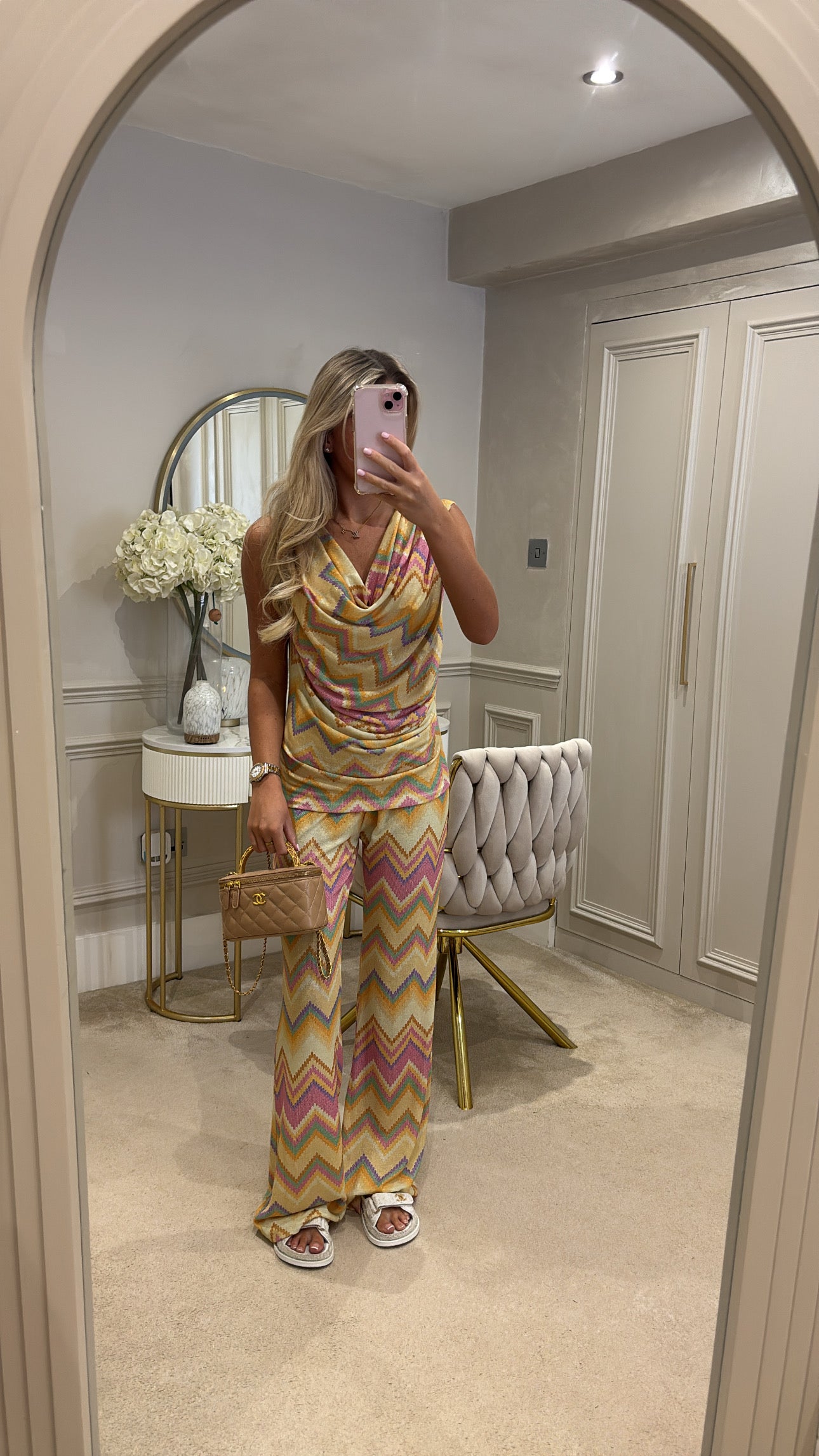 Zig zag cowl neck lounge set