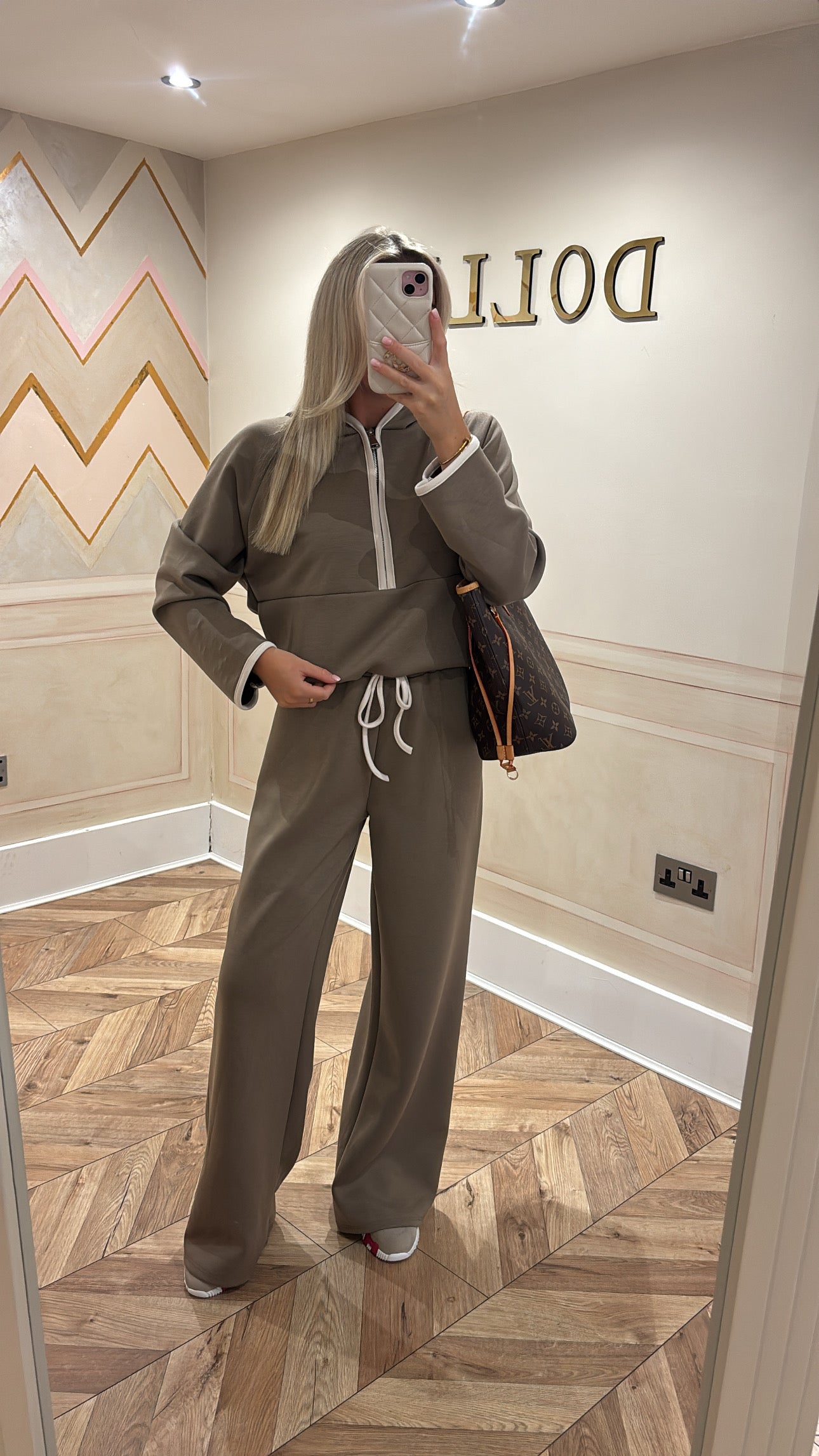 Quarter zip flared lounge set