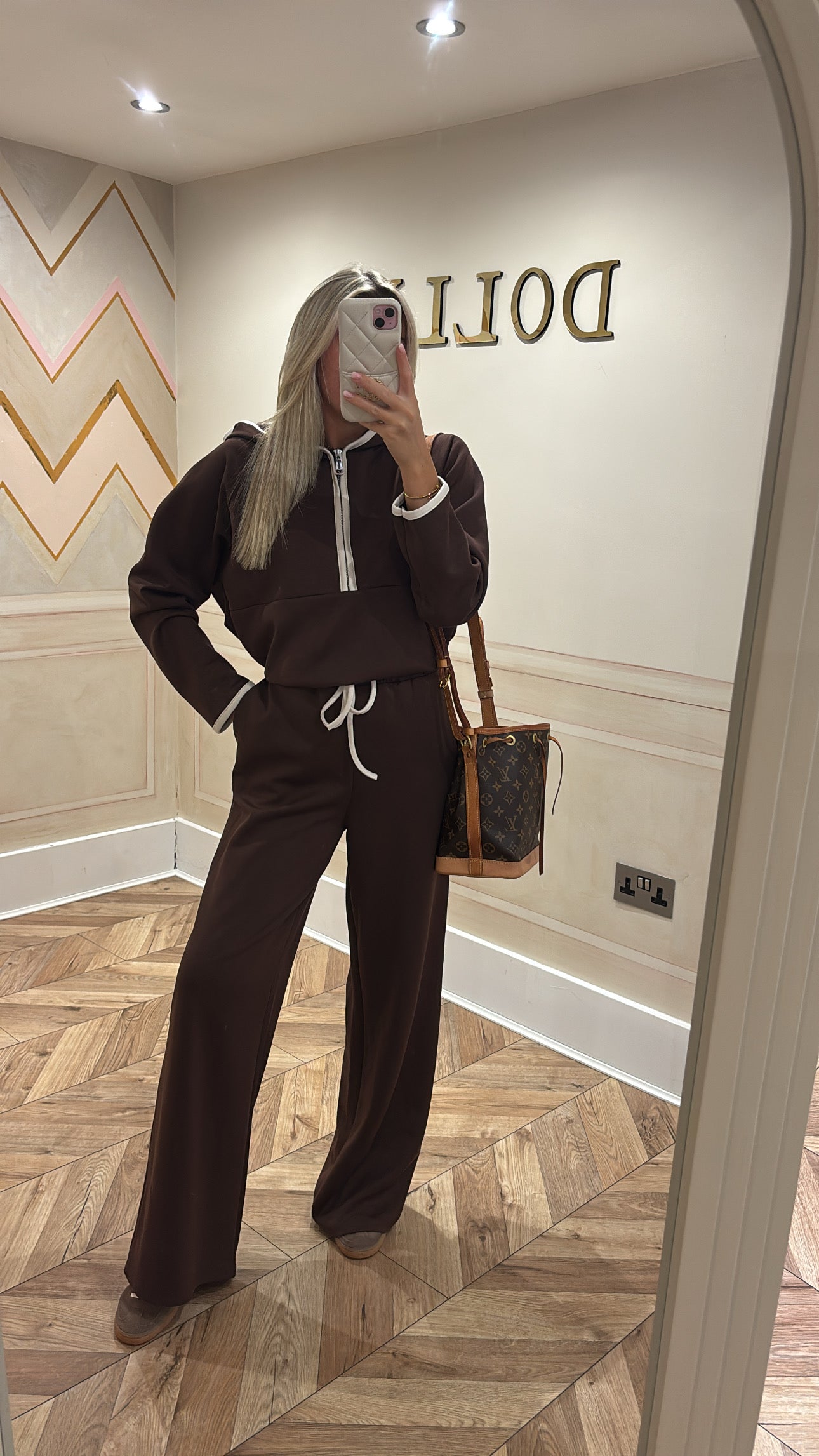 Quarter zip flared lounge set