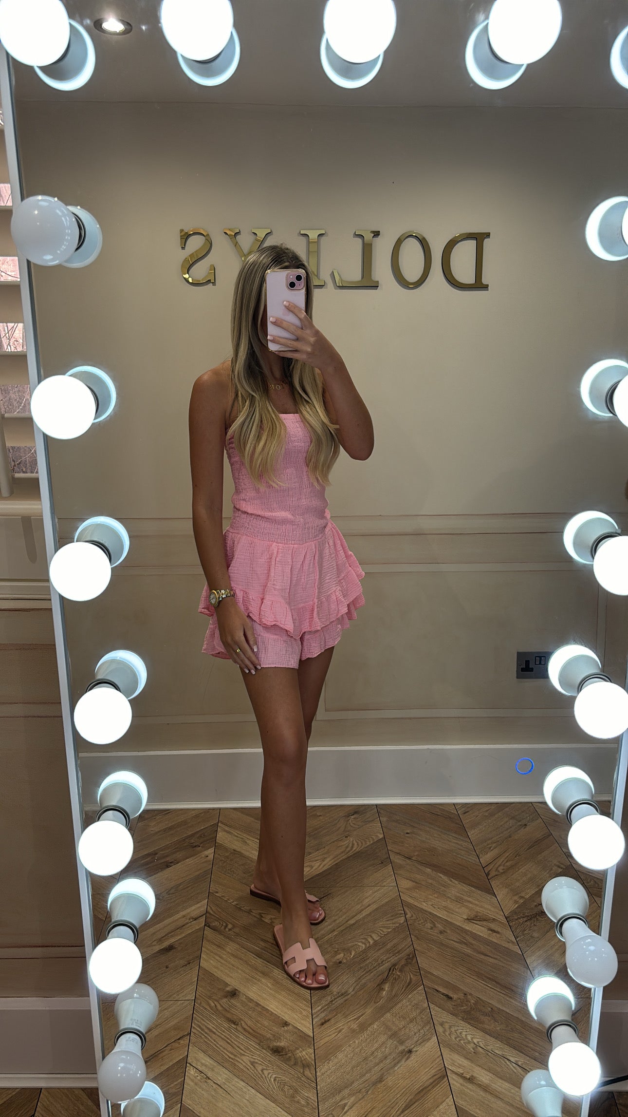 Cheesecloth frill playsuit