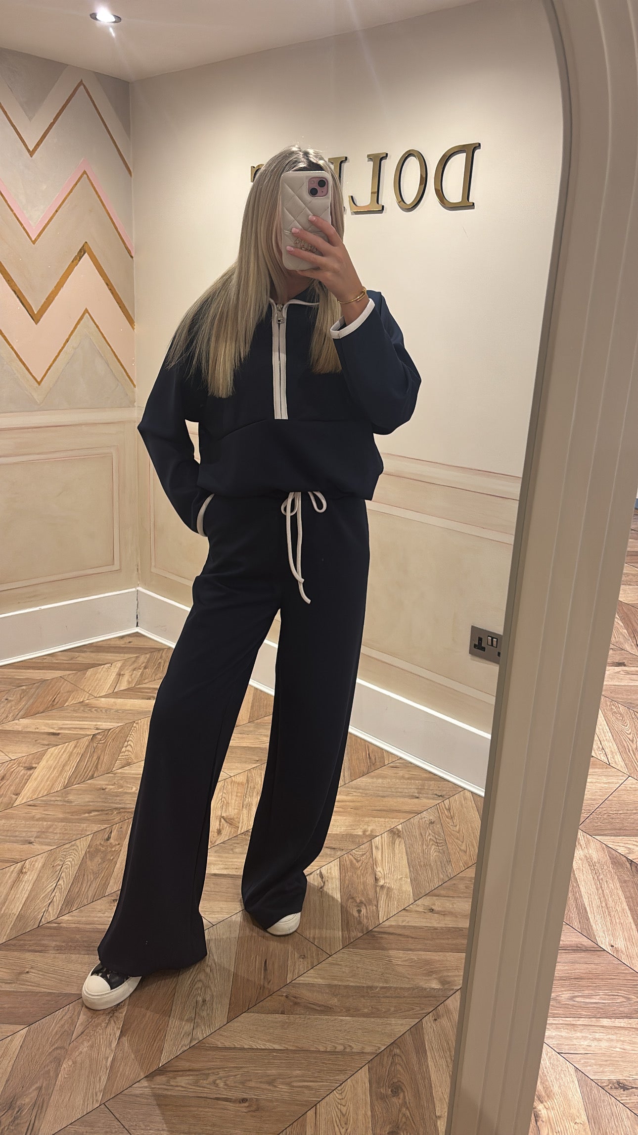 Quarter zip flared lounge set