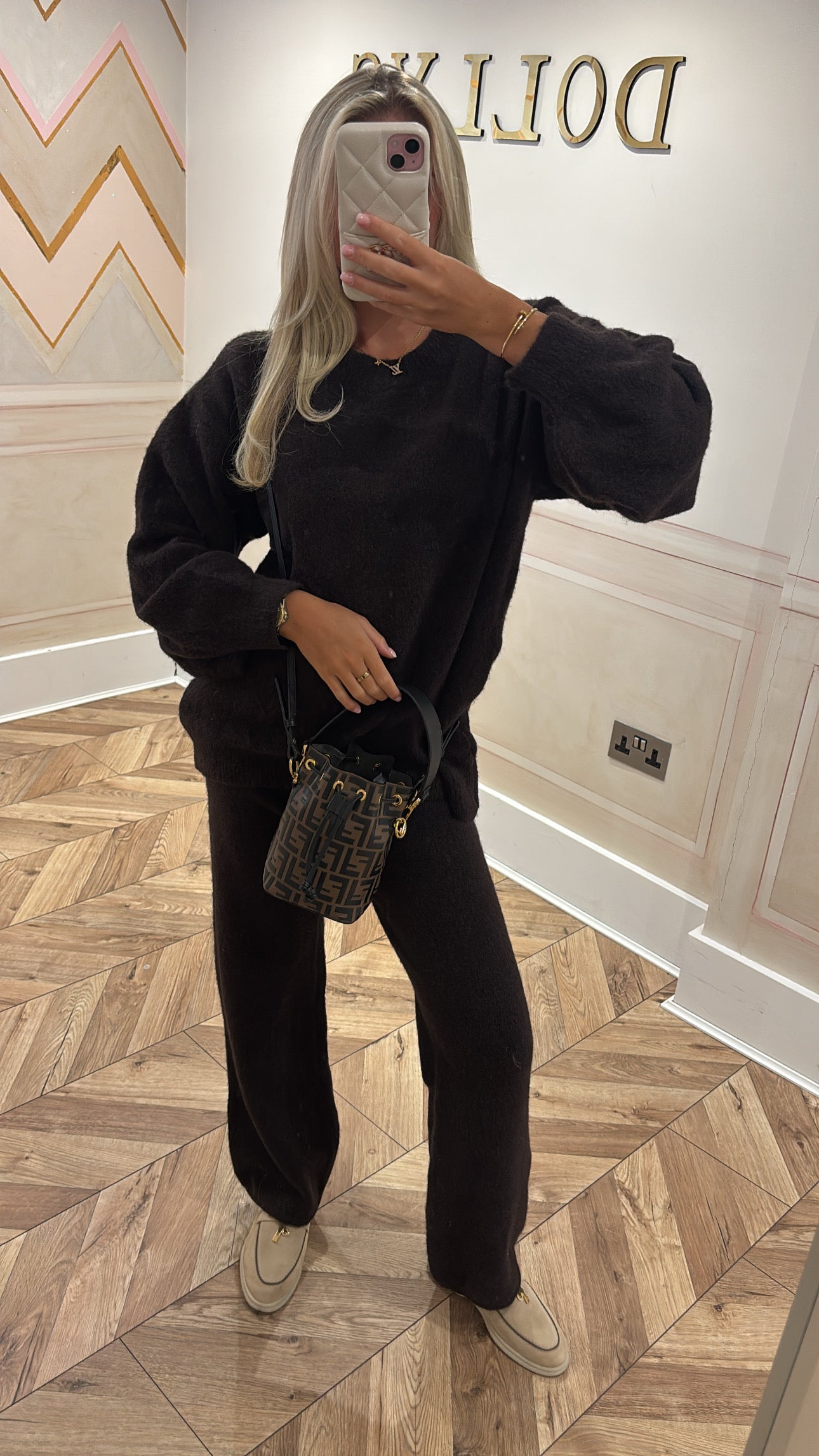 Wool flared lounge set