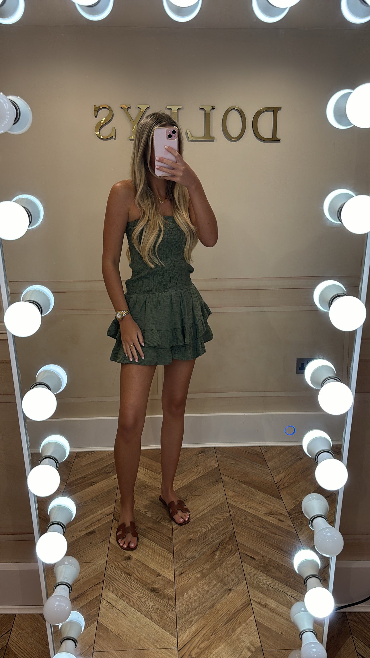 Cheesecloth frill playsuit