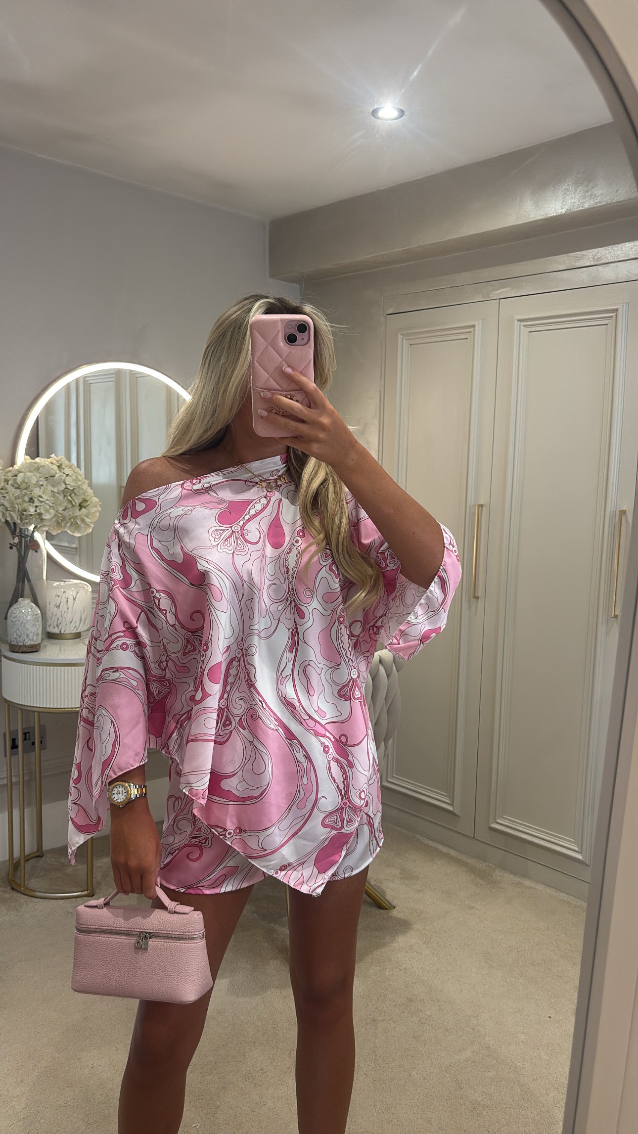 Silk cape short set