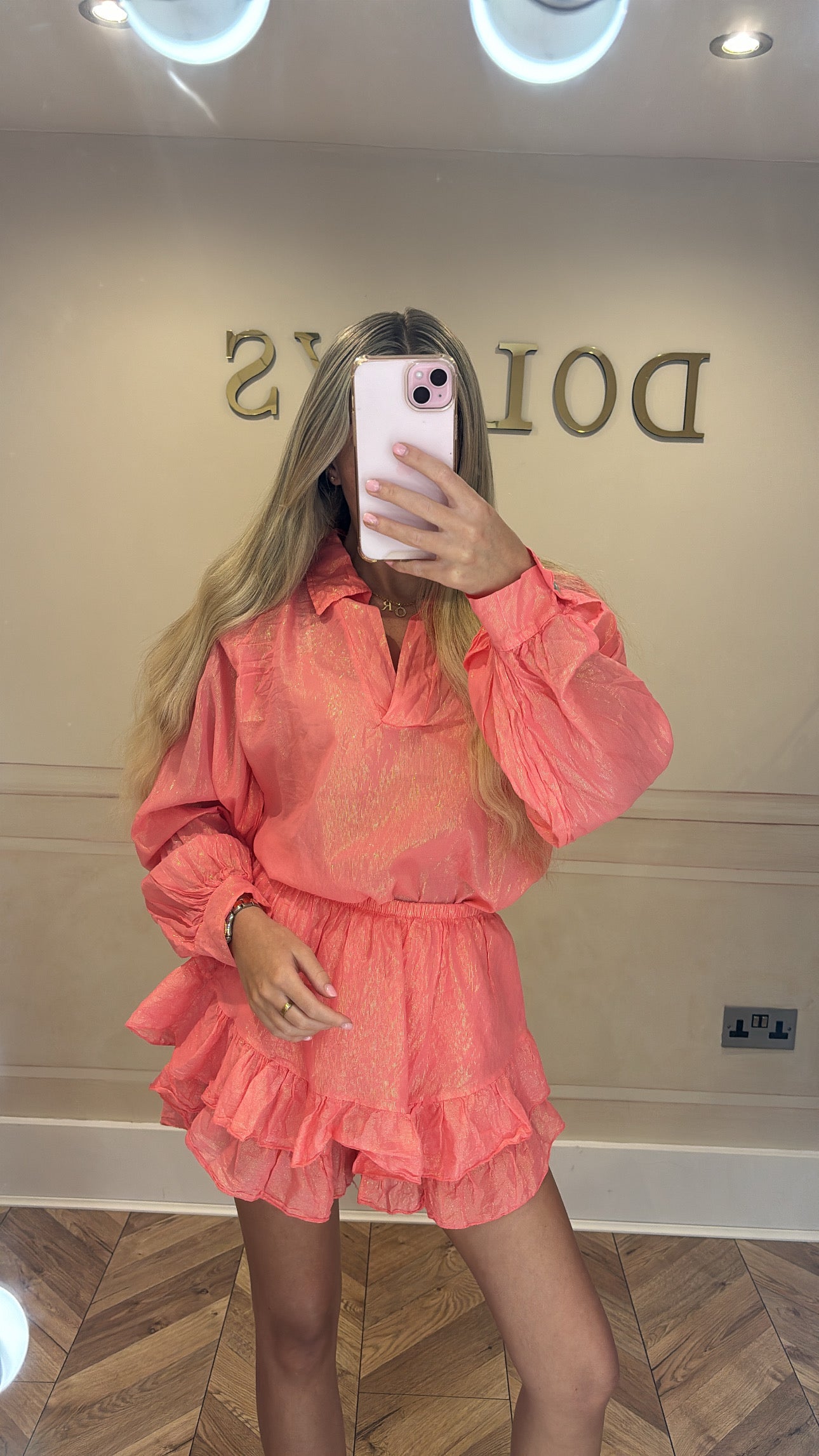 Glitter frill short set