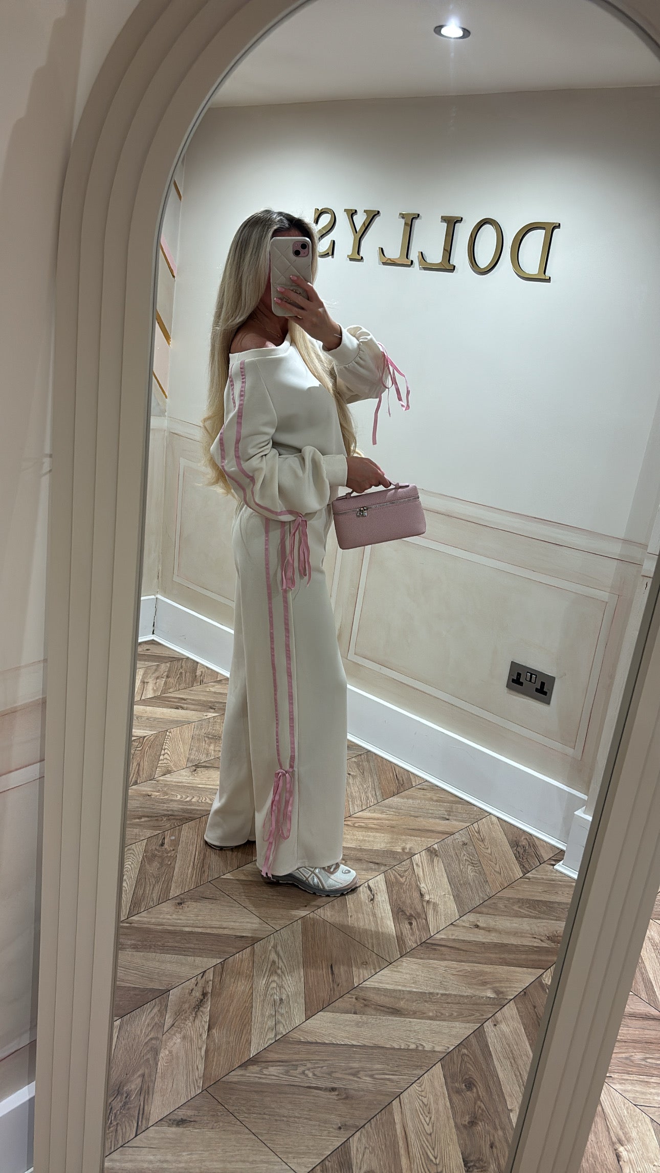 Off the shoulder bow lounge set