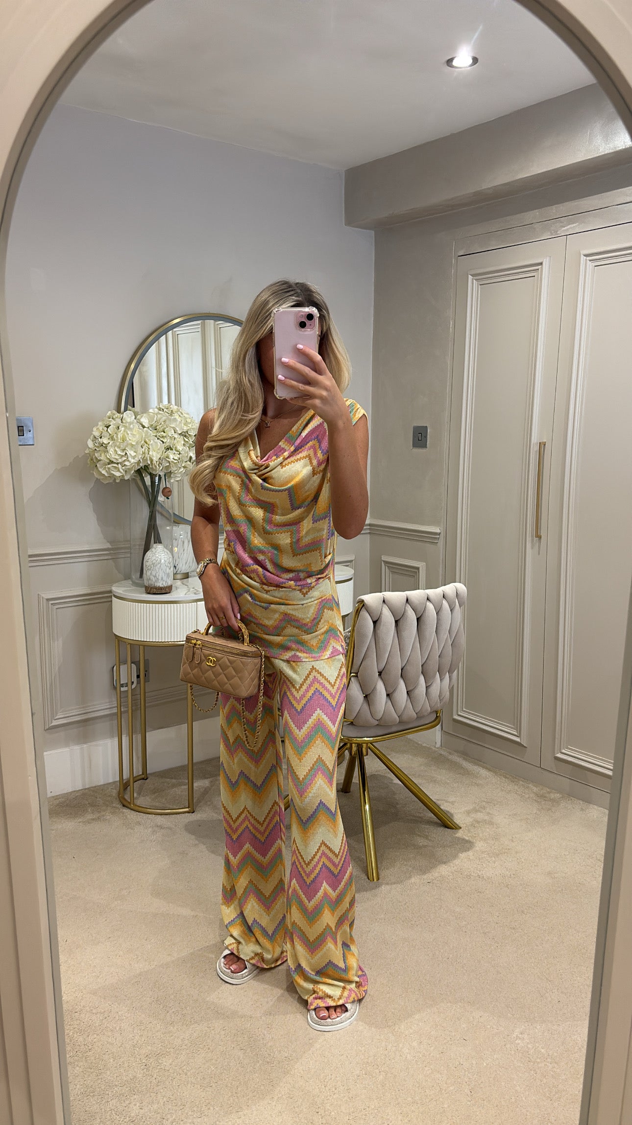 Zig zag cowl neck lounge set
