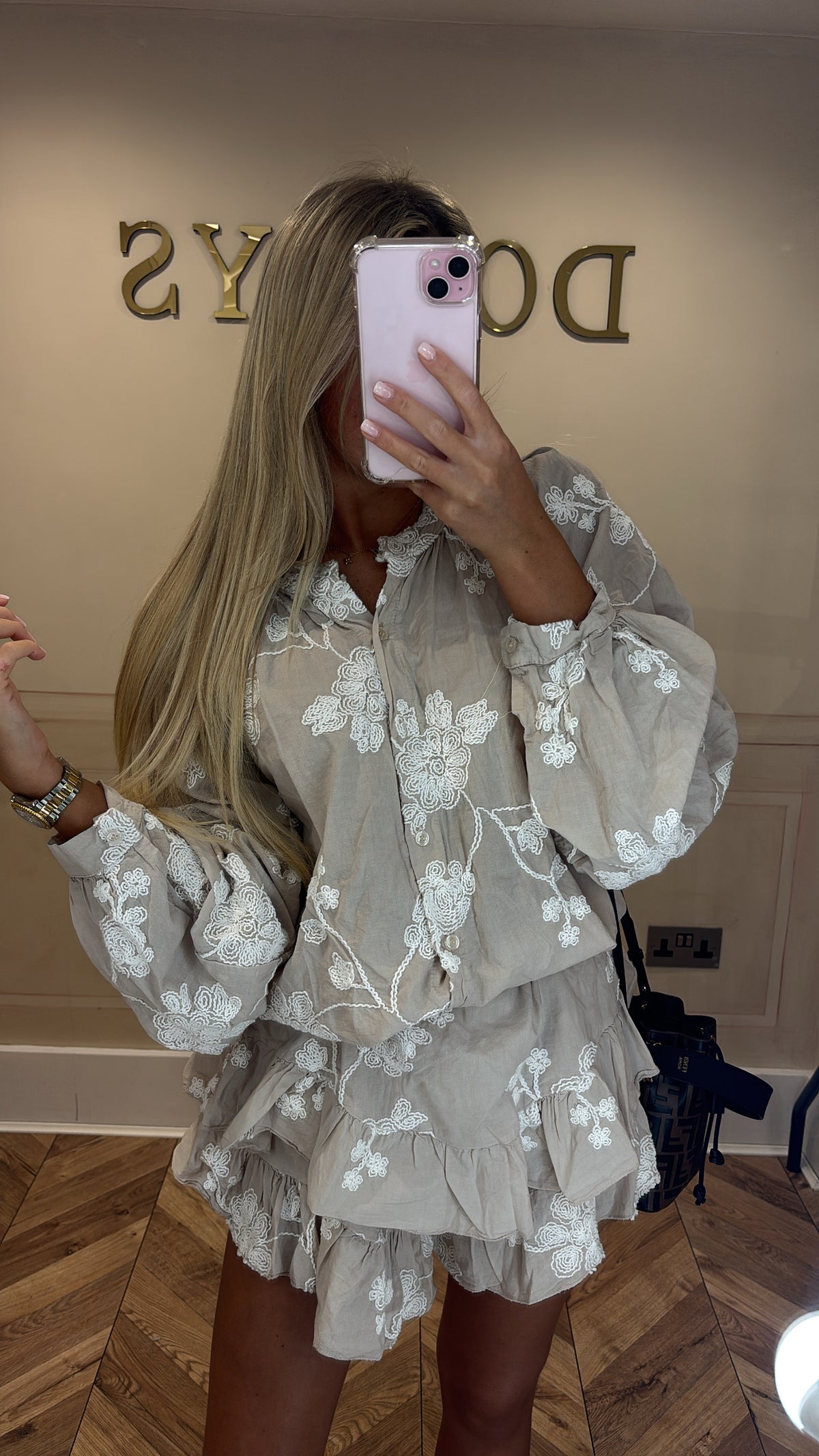 Flower embroidered co-ord