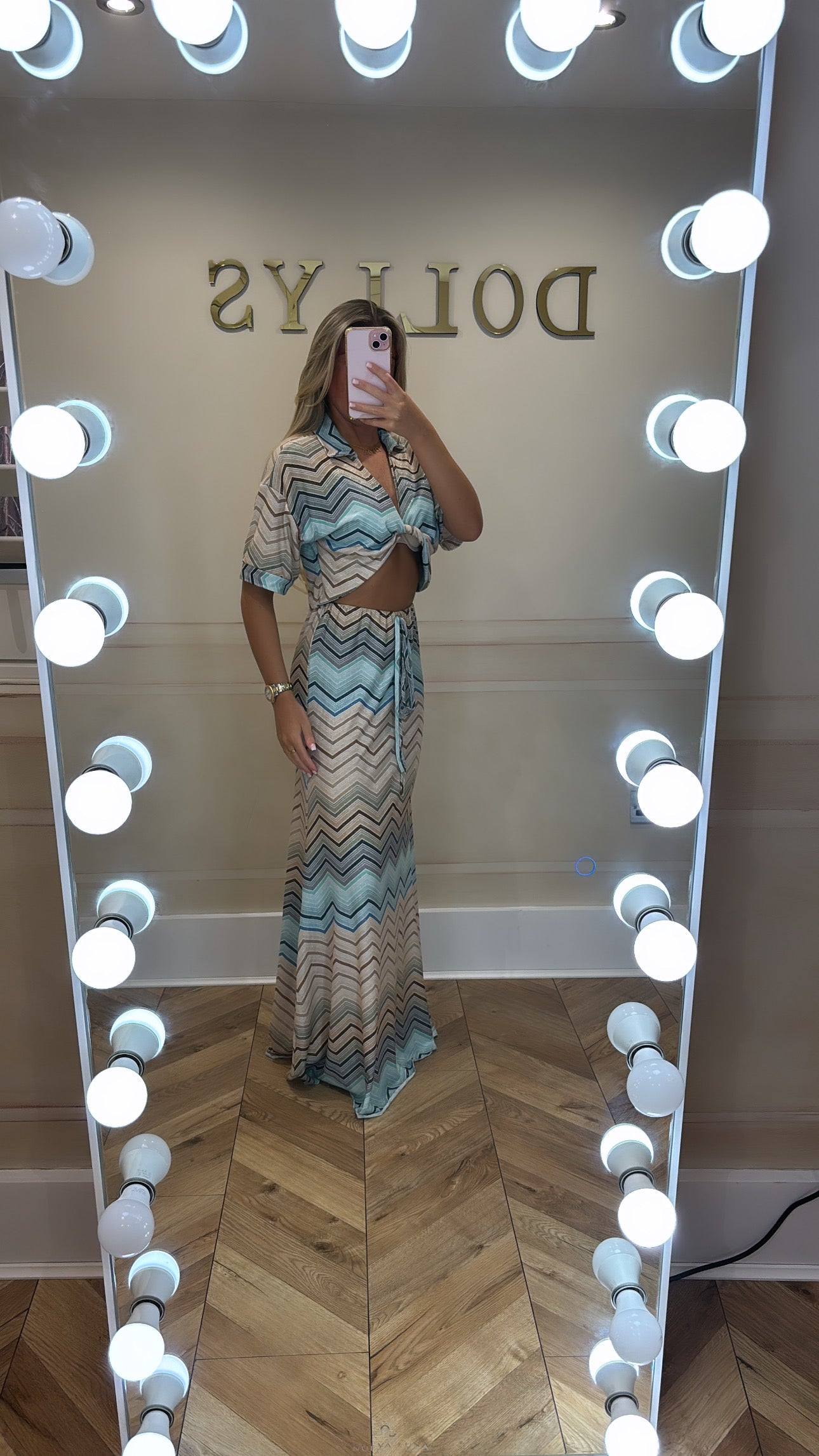 Glitter zig zag skirt co-ord
