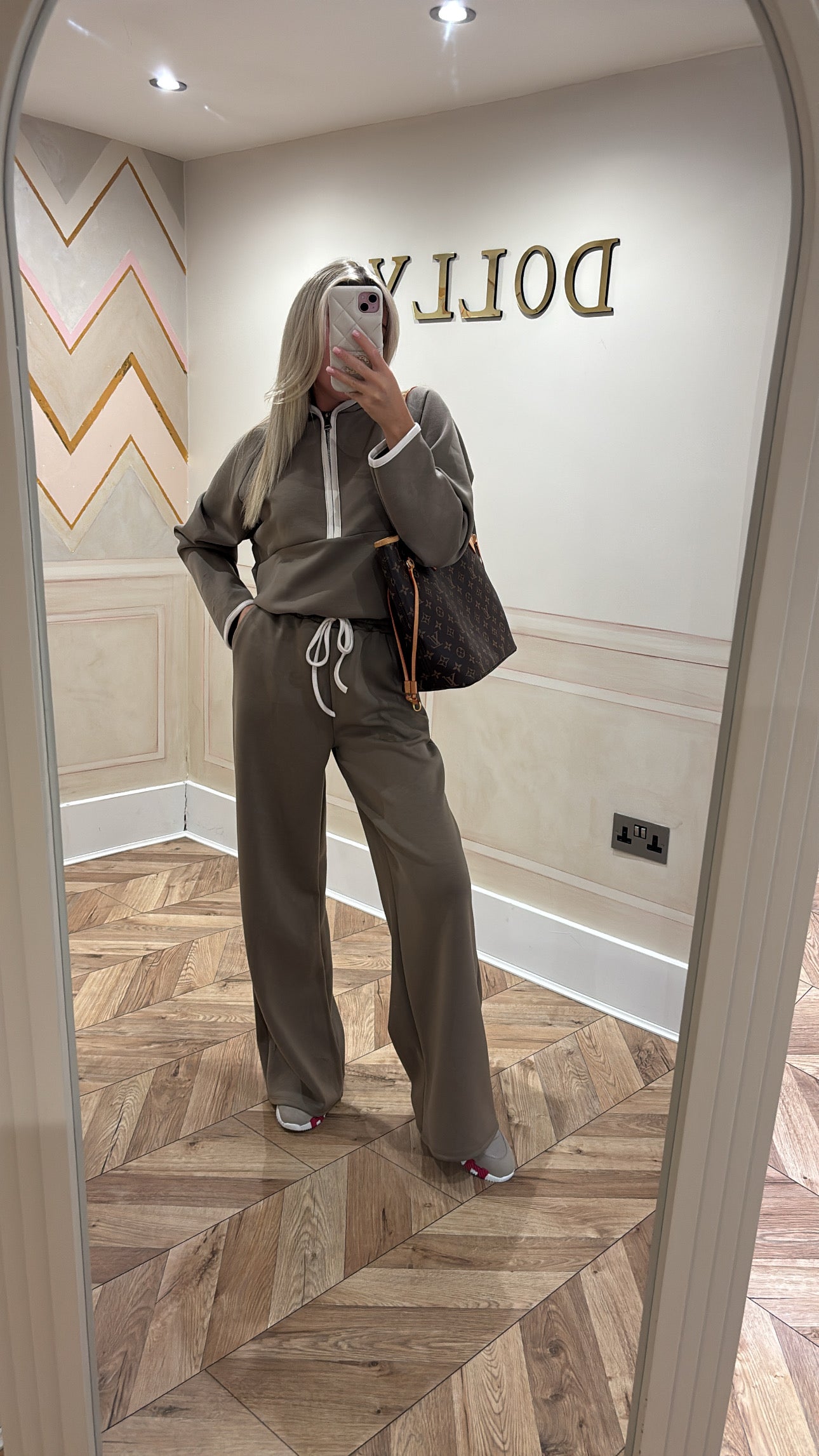 Quarter zip flared lounge set