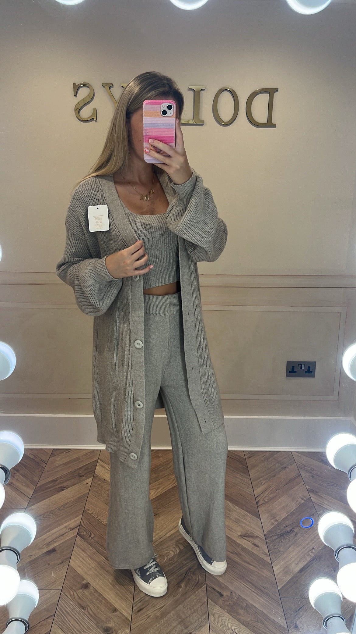 Knit three piece lounge set