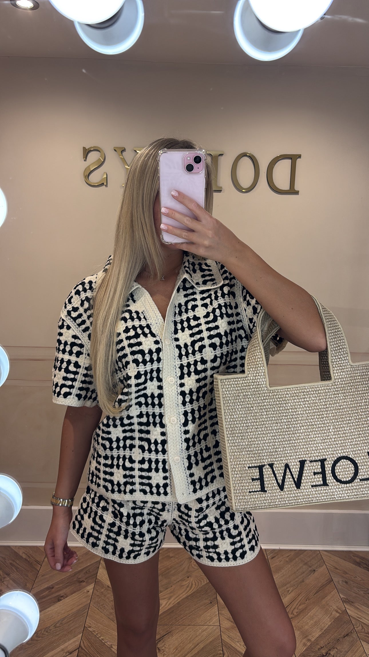 Patterned crochet short co-ord