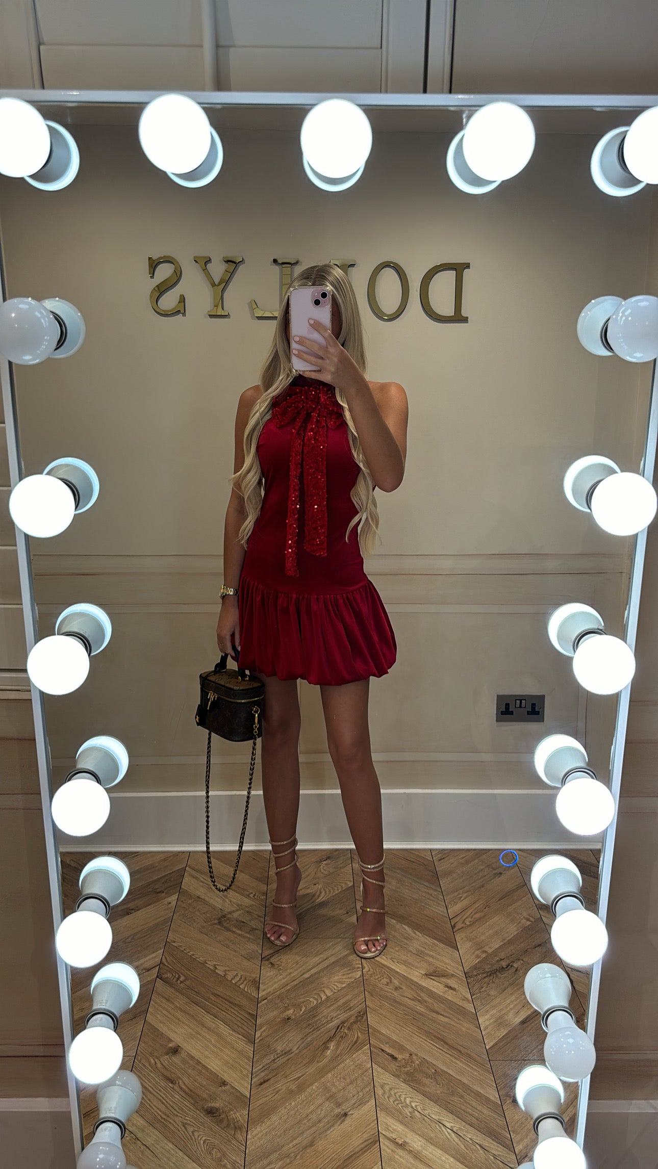 Velvet bow sequin dress