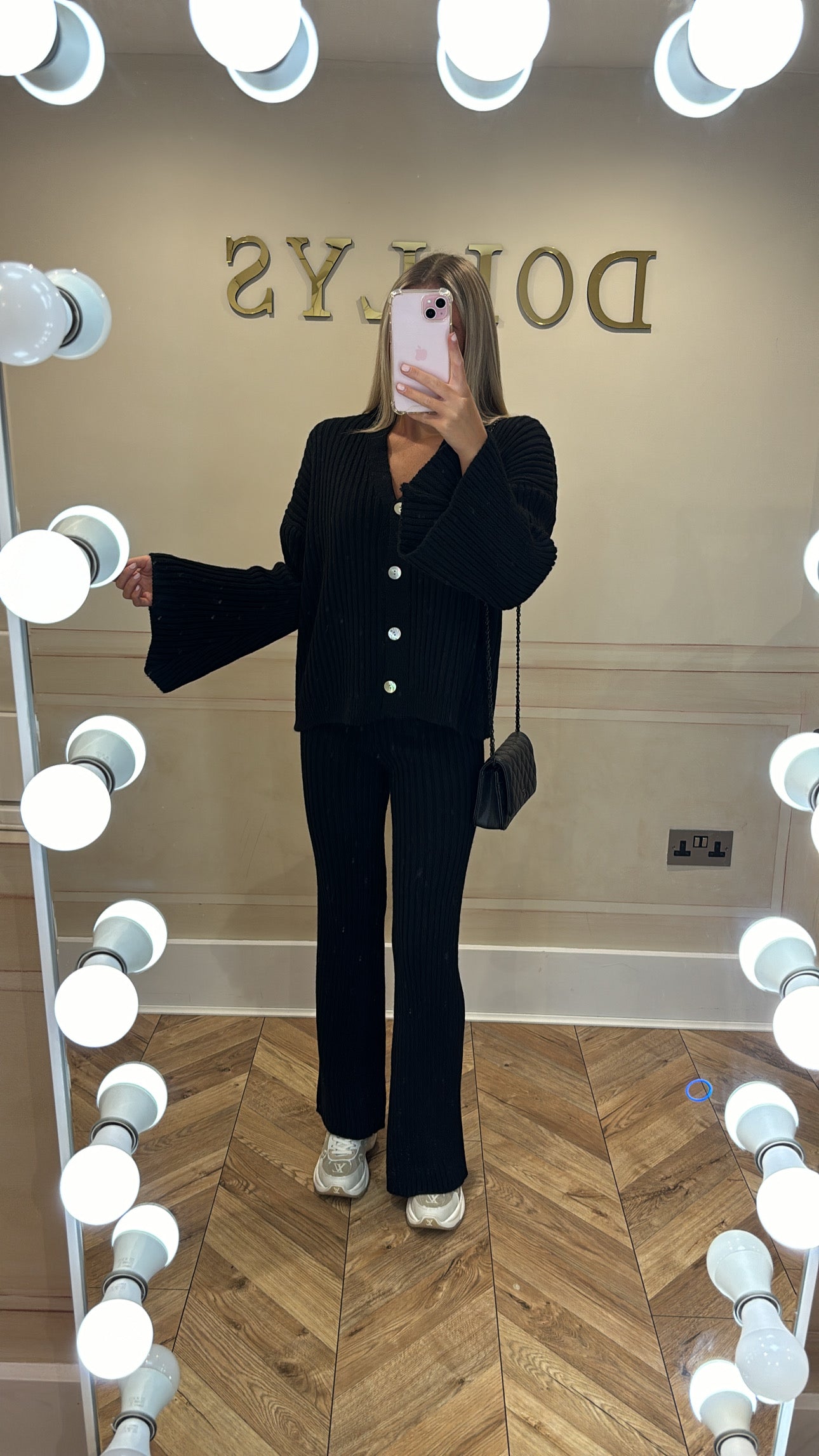 Button knit lounge set