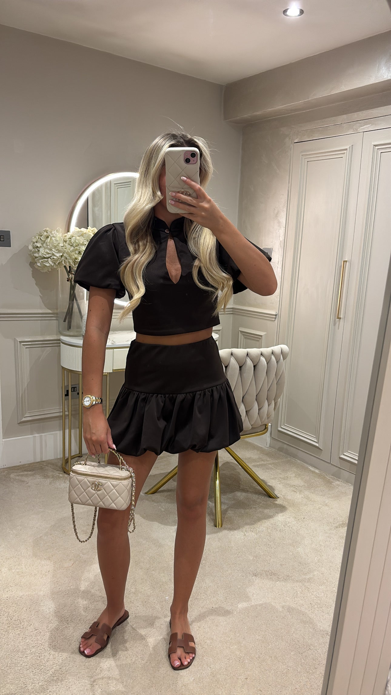 Puff ball skirt set