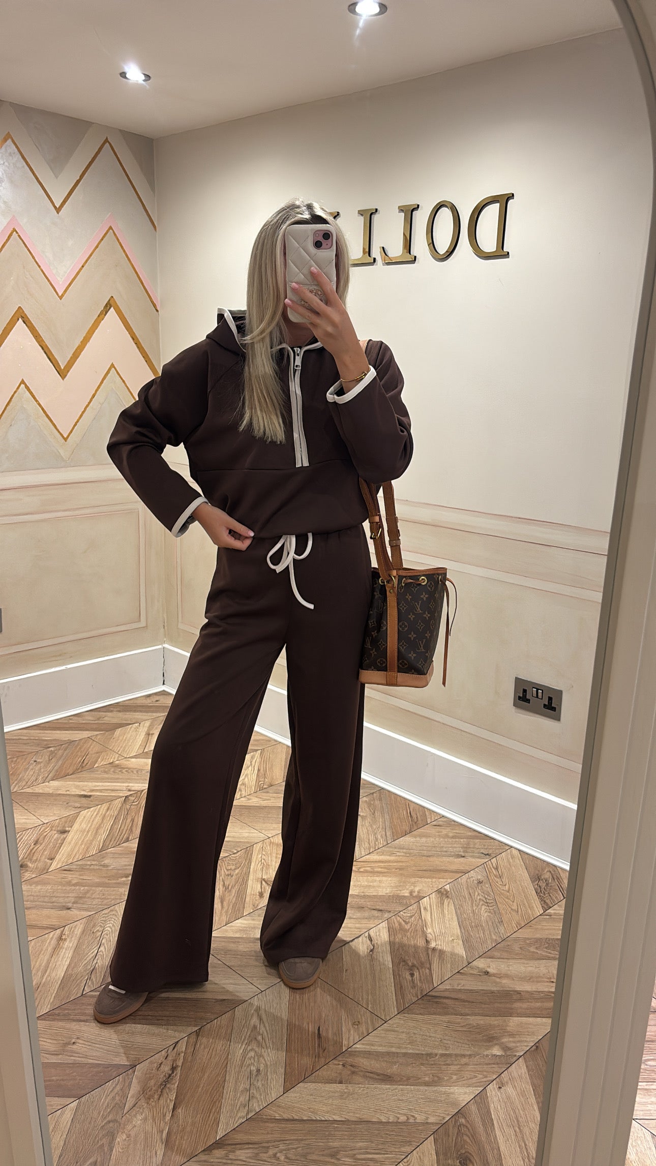 Quarter zip flared lounge set