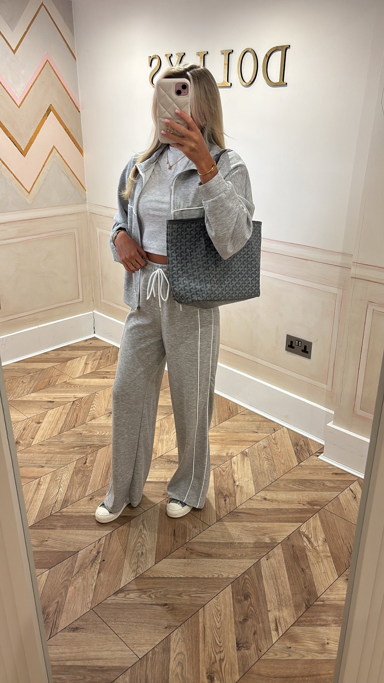 Stripe jacket flared lounge set