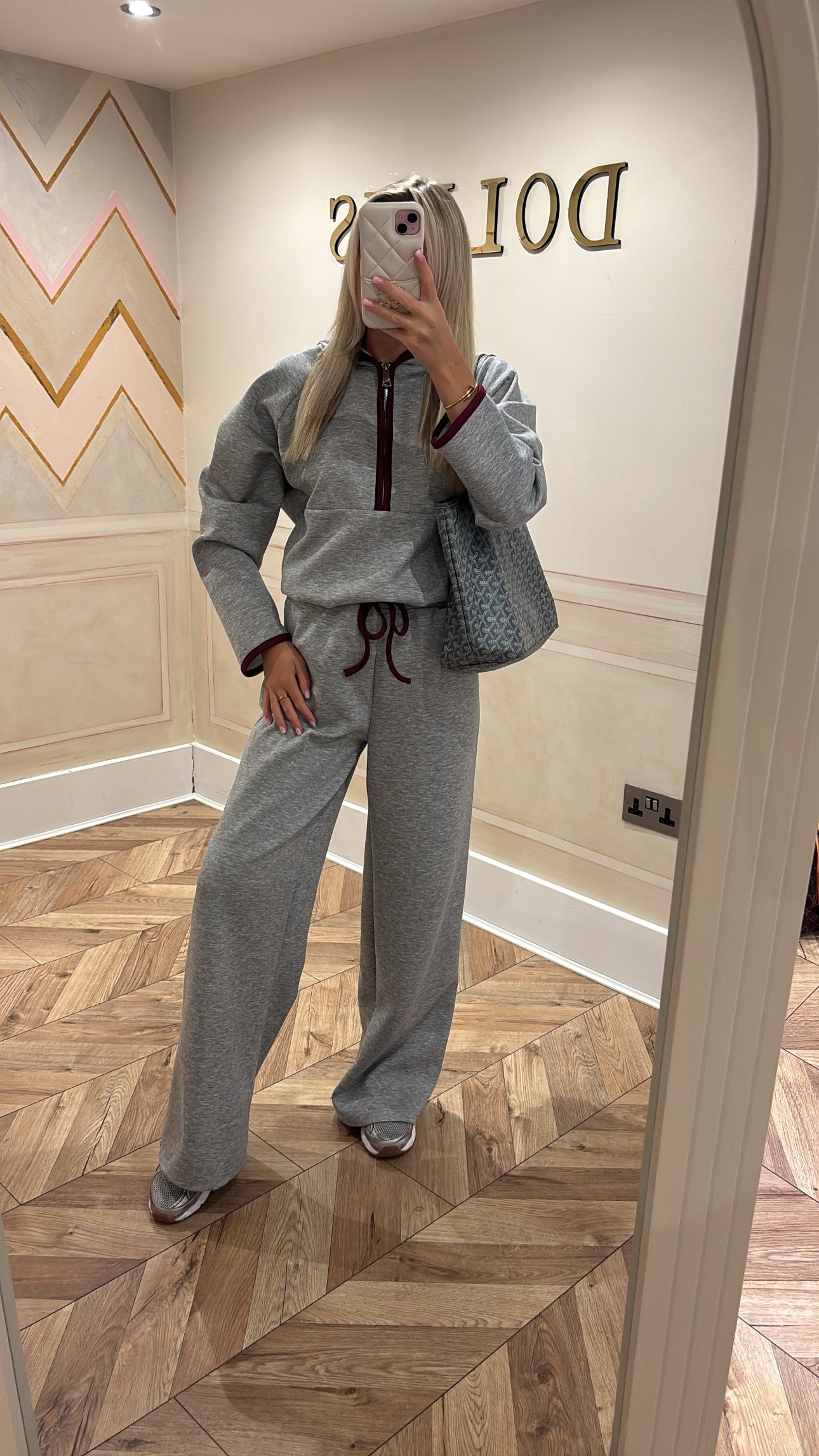 Quarter zip flared lounge set
