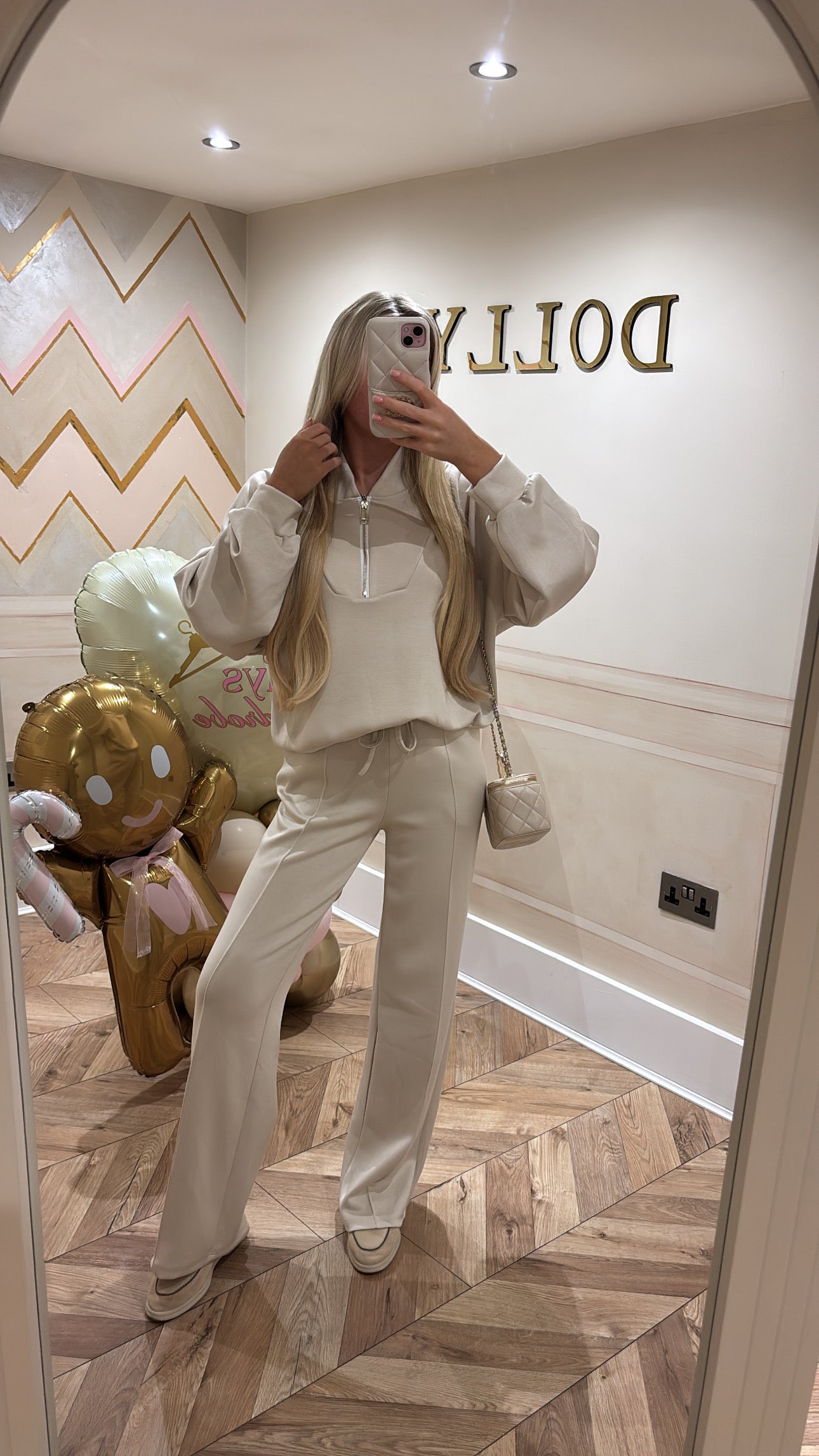 Gold quarter zip lounge set