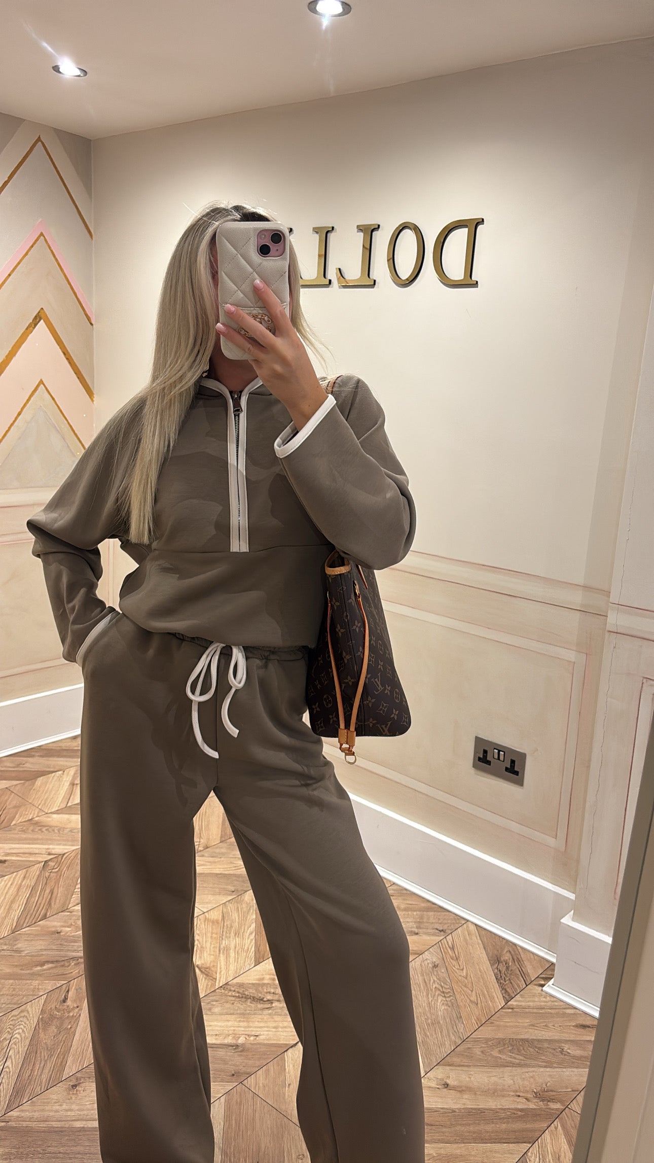 Quarter zip flared lounge set