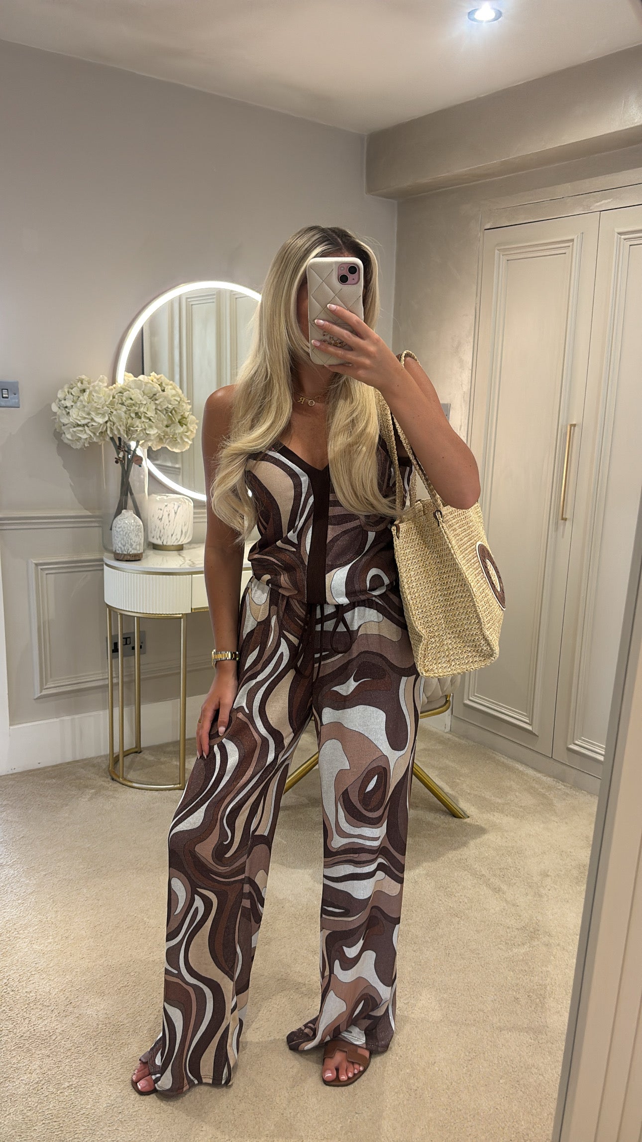 Glitter pucci vest trouser set