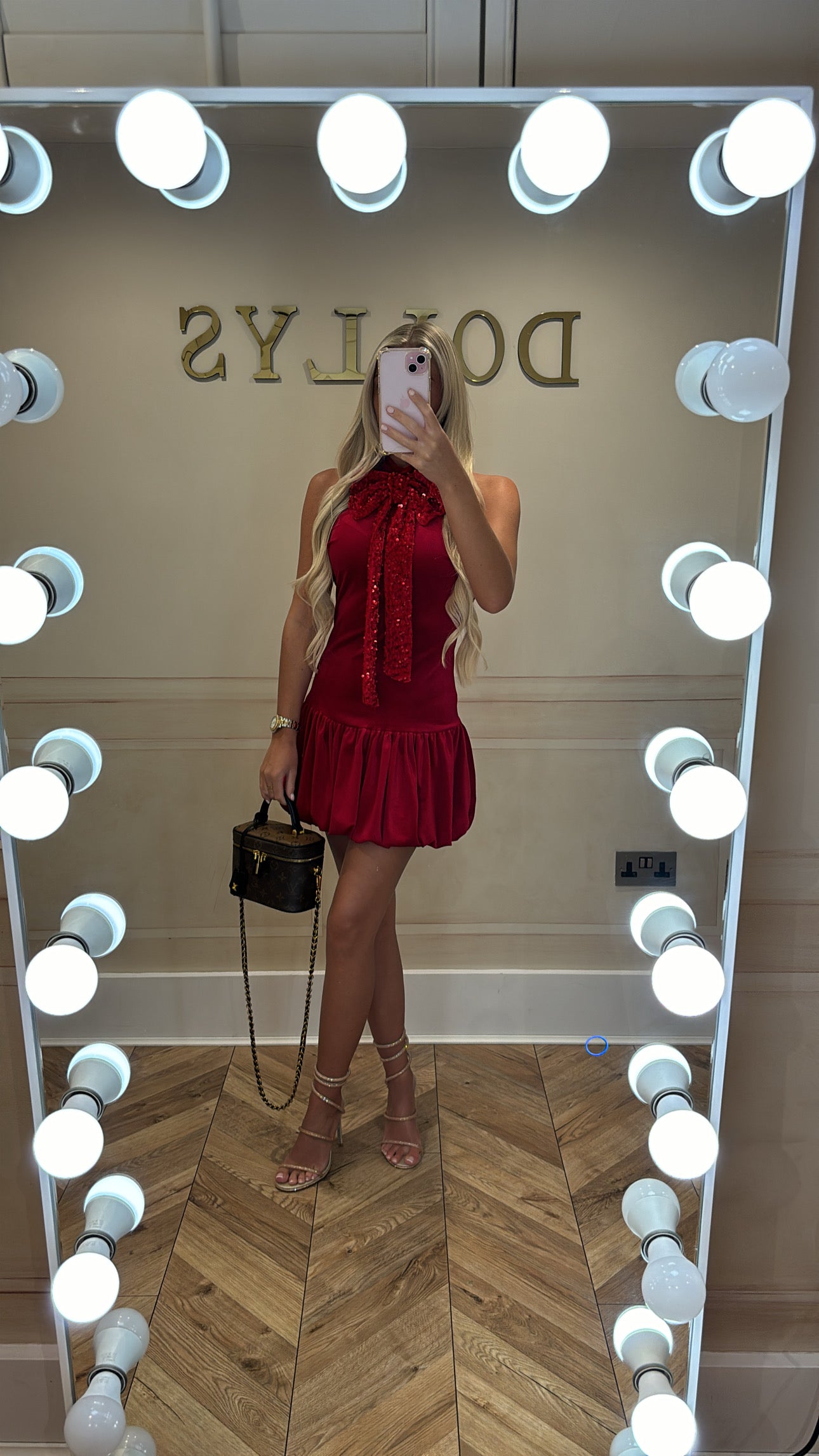 Velvet bow sequin dress