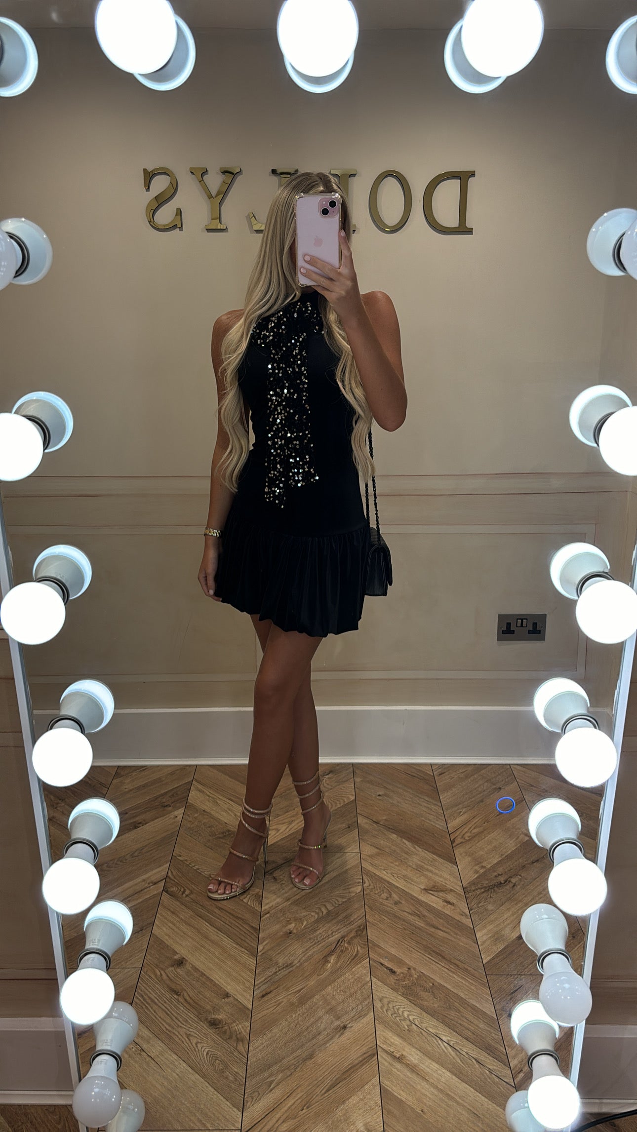 Velvet bow sequin dress