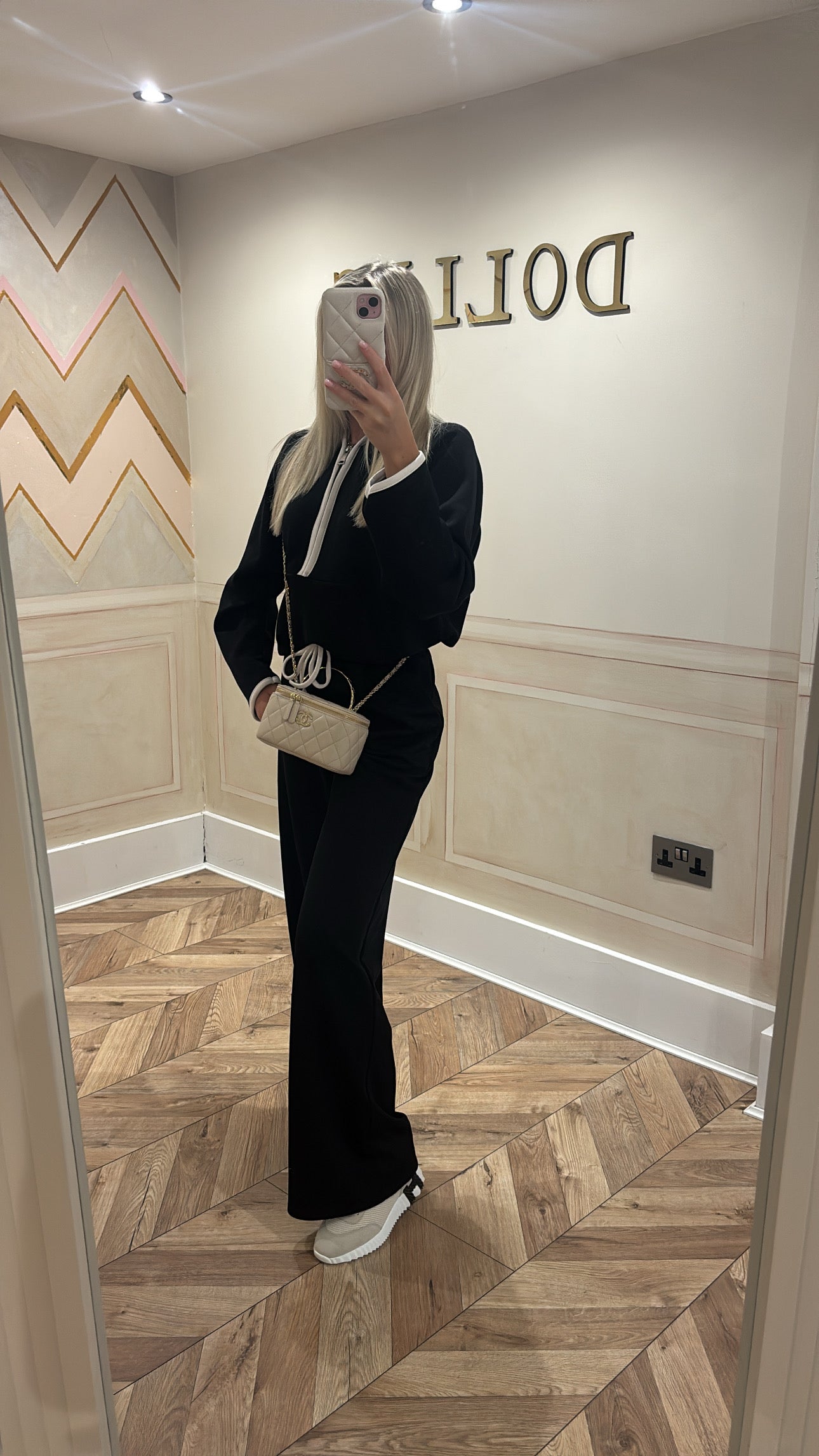 Quarter zip flared lounge set