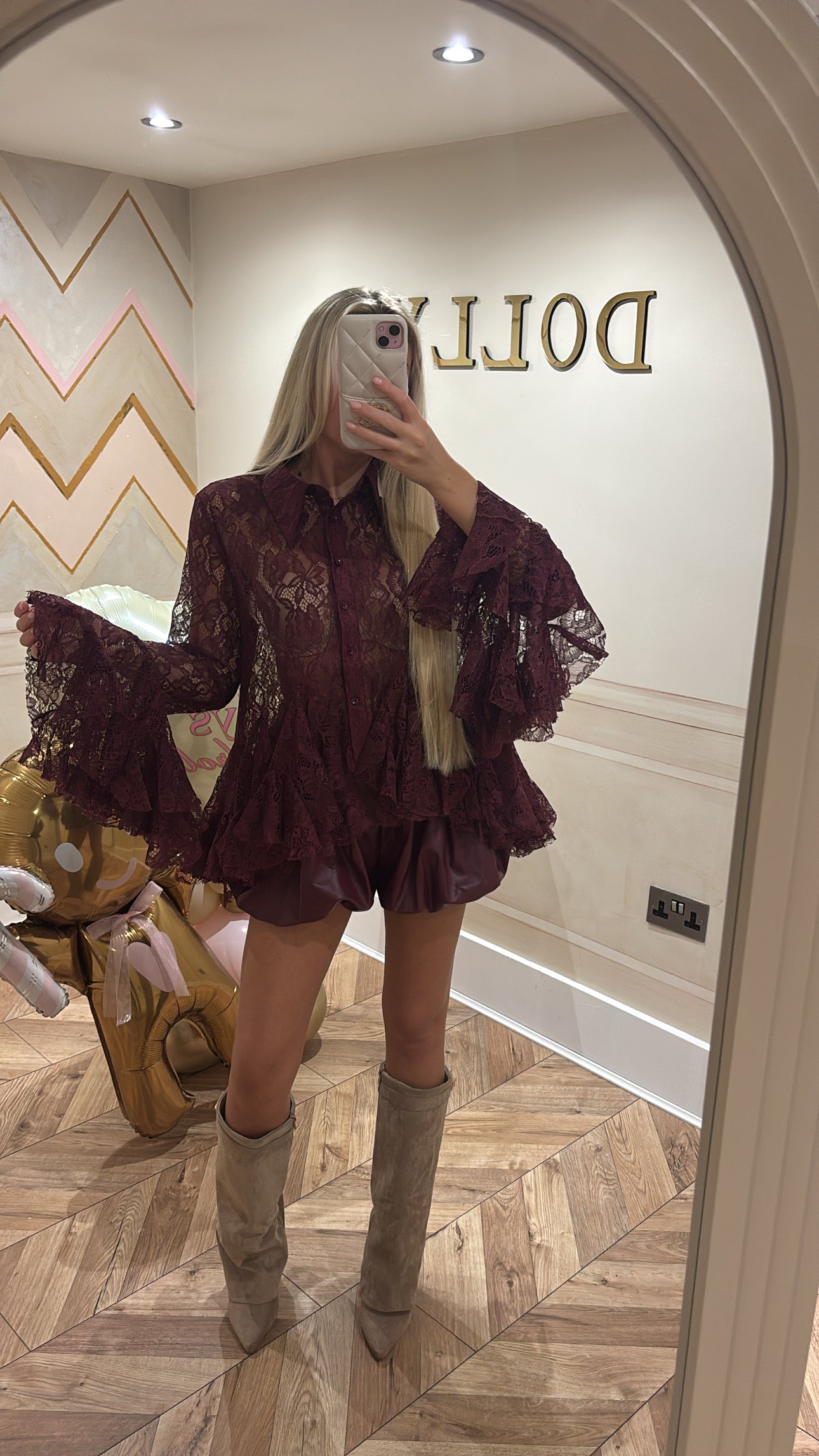 Leather balloon shorts