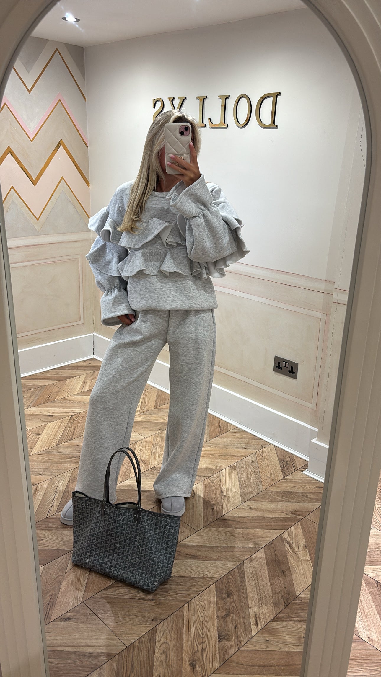 Ruffle flared lounge set